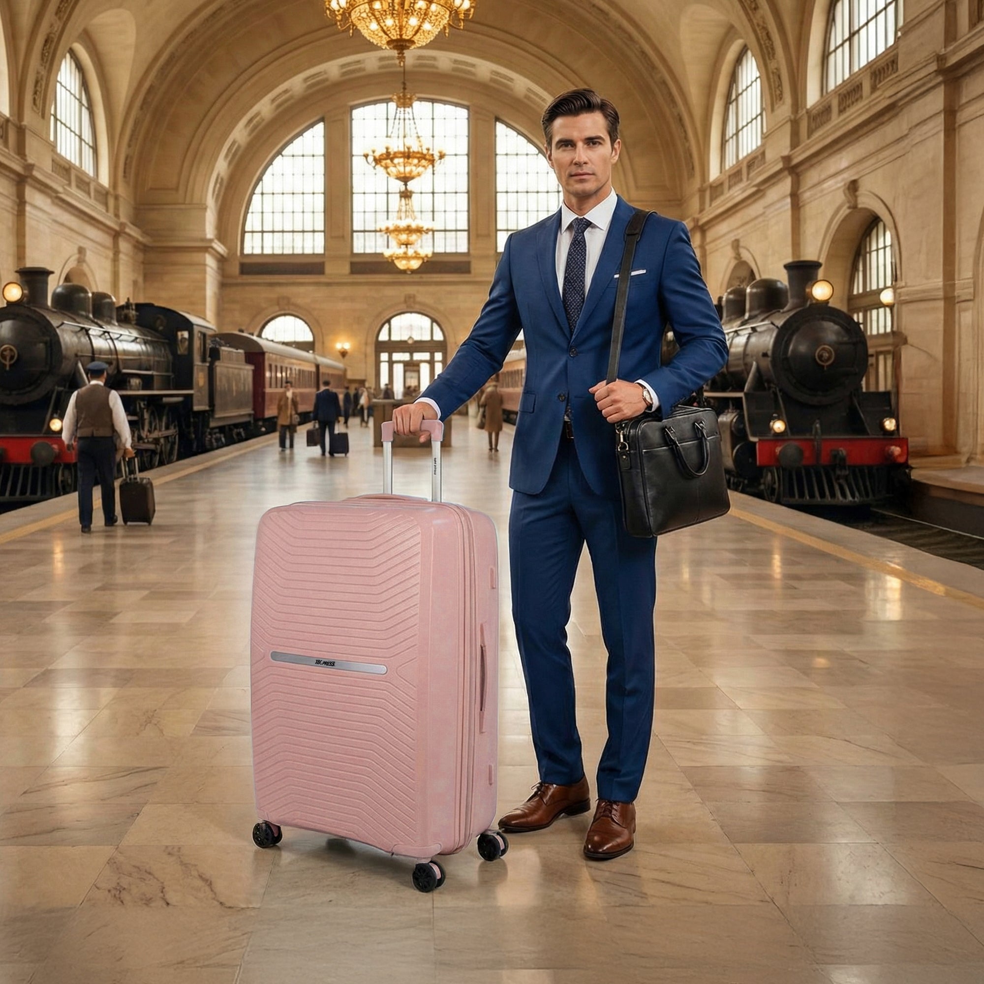 New York XPress 13804,3 Piece Luggage Set w/TSA LOCK,PC Hardside Suitcase Set w/Double Spinner Wheels,Expandable 20%,Luggage Sets,Lightweight Rolling Suitcase for Men/Women（20in/25in/29in）
