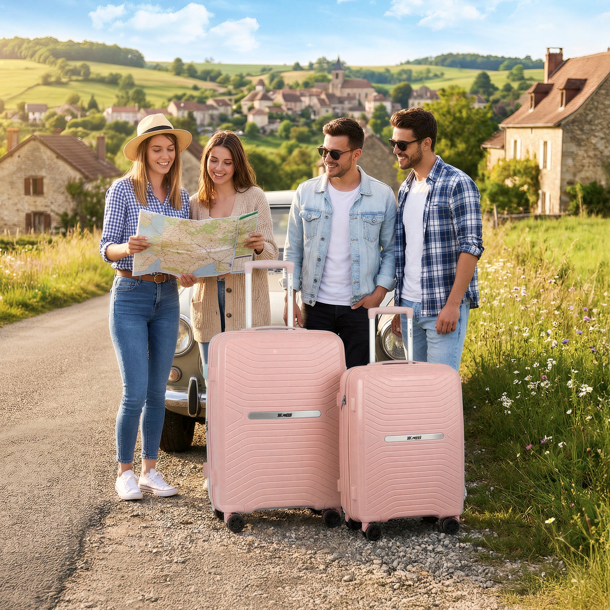 New York XPress 13804,3 Piece Luggage Set w/TSA LOCK,PC Hardside Suitcase Set w/Double Spinner Wheels,Expandable 20%,Luggage Sets,Lightweight Rolling Suitcase for Men/Women（20in/25in/29in）