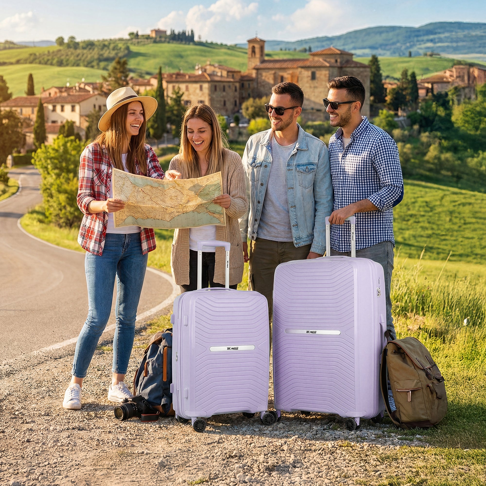 New York XPress 13804,3 Piece Luggage Set w/TSA LOCK,PC Hardside Suitcase Set w/Double Spinner Wheels,Expandable 20%,Luggage Sets,Lightweight Rolling Suitcase for Men/Women（20in/25in/29in）