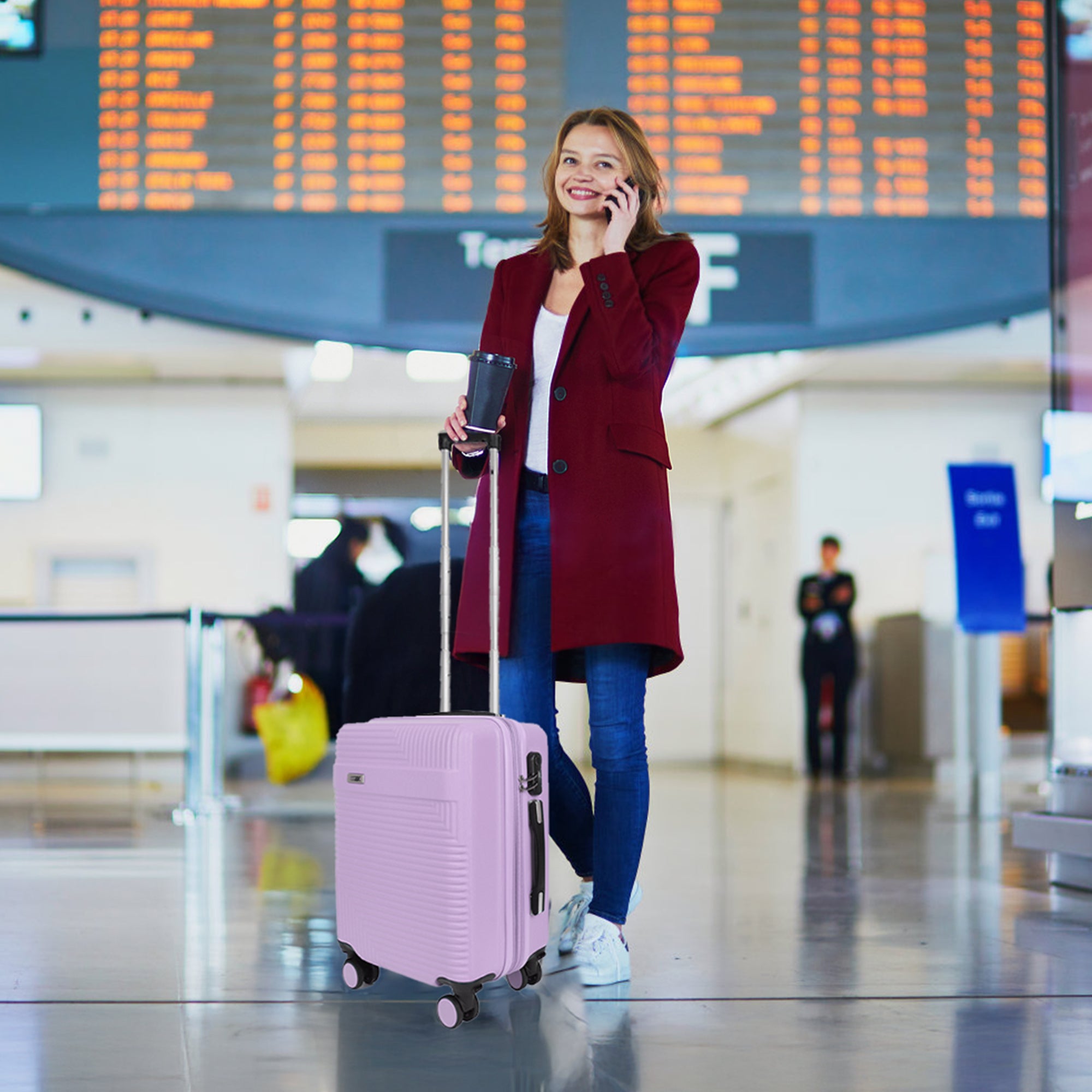 NEW YORK XPRESS WD-588-20" Hardside Carry-On Luggage for Airplane,Hardshell Suitcase with 8 Spinner Wheels