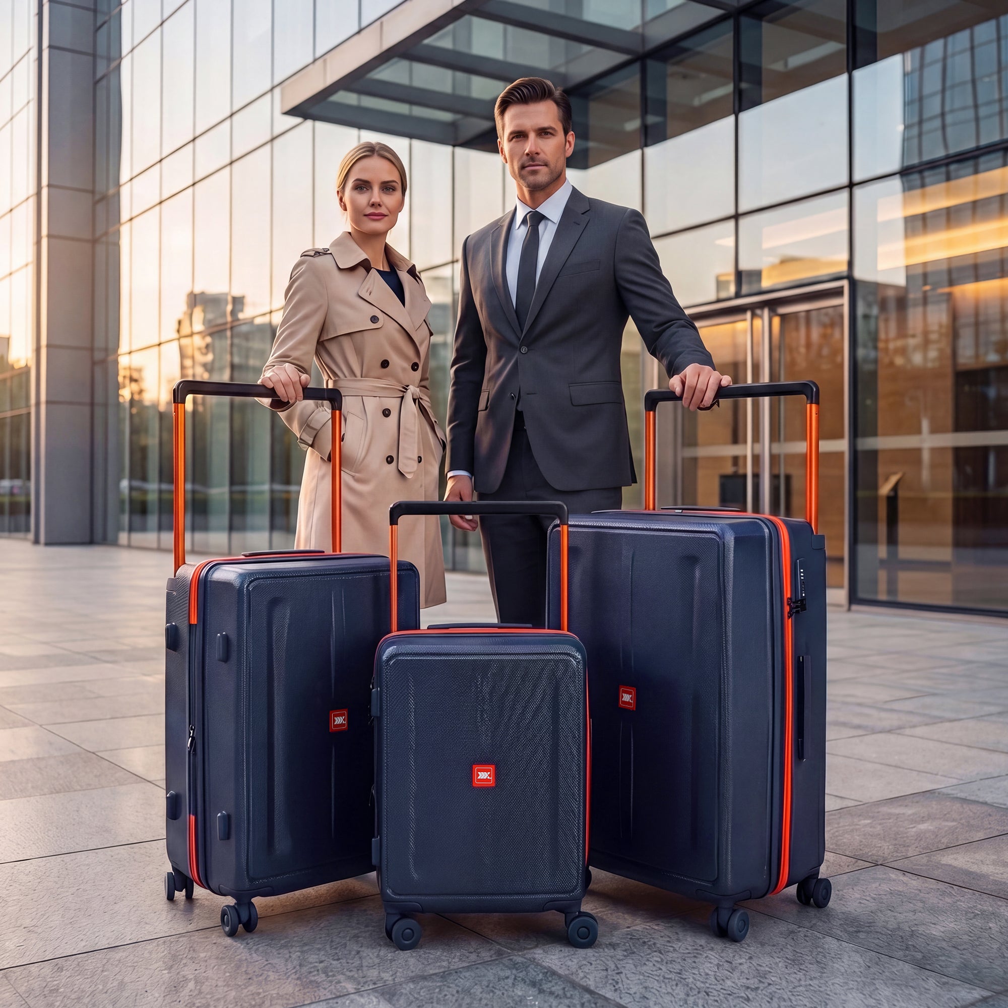 New York XPress LP-13803,3-Piece PC Hardshell Luggage, Expandable 20%, Spinner Wheels, TSA Lock, Wide Handle（20in/26in30in）