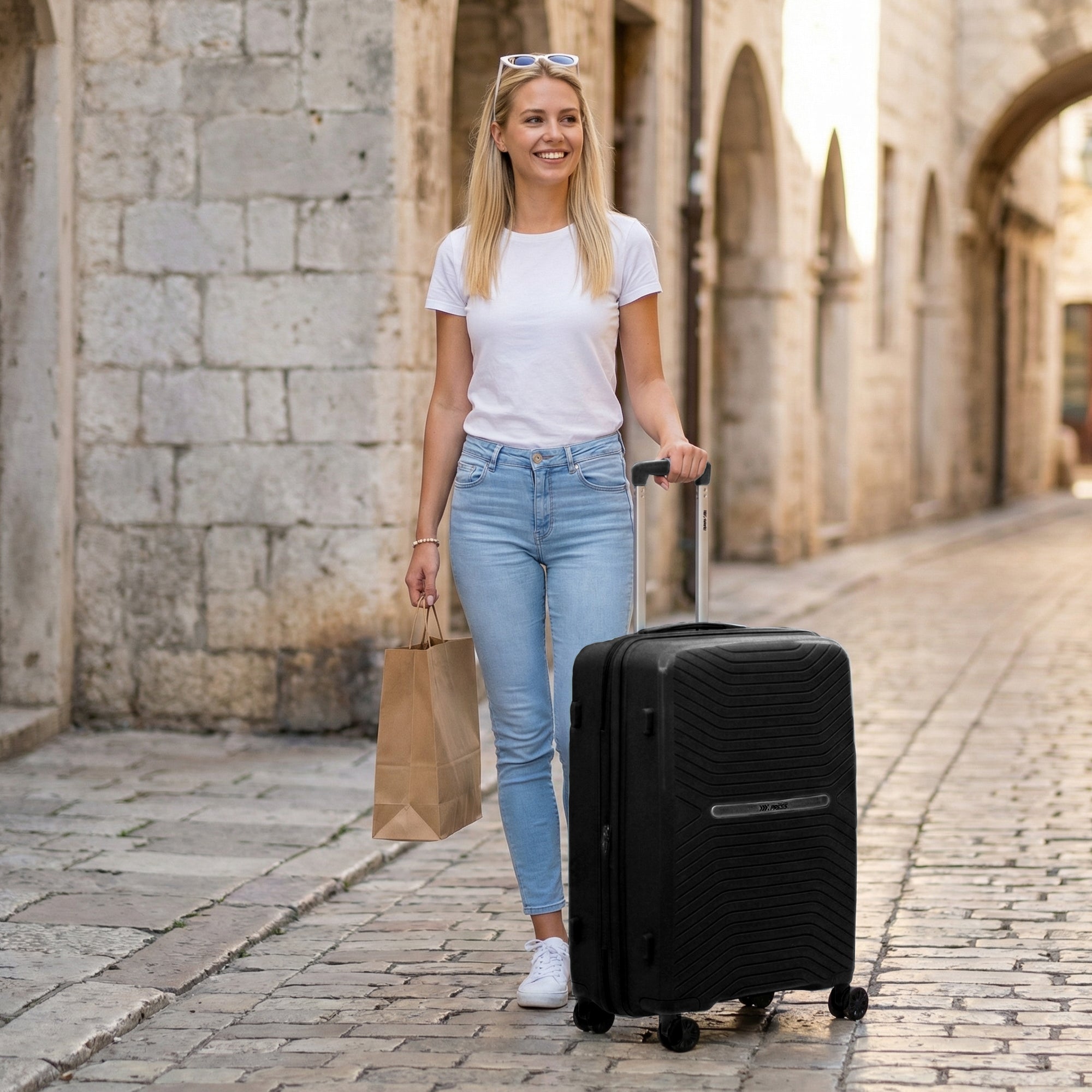 New York XPress 13804,3 Piece Luggage Set w/TSA LOCK,PC Hardside Suitcase Set w/Double Spinner Wheels,Expandable 20%,Luggage Sets,Lightweight Rolling Suitcase for Men/Women（20in/25in/29in）