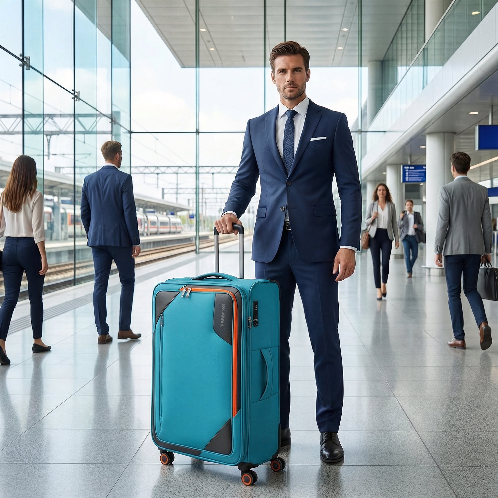 New York XPress WD-8818 Single Suitcase 20''/26''/30'',Softside Suitcase with TSA LOCK,Expandable 20% Luggage with Spinner Wheels,Tear-Resistant