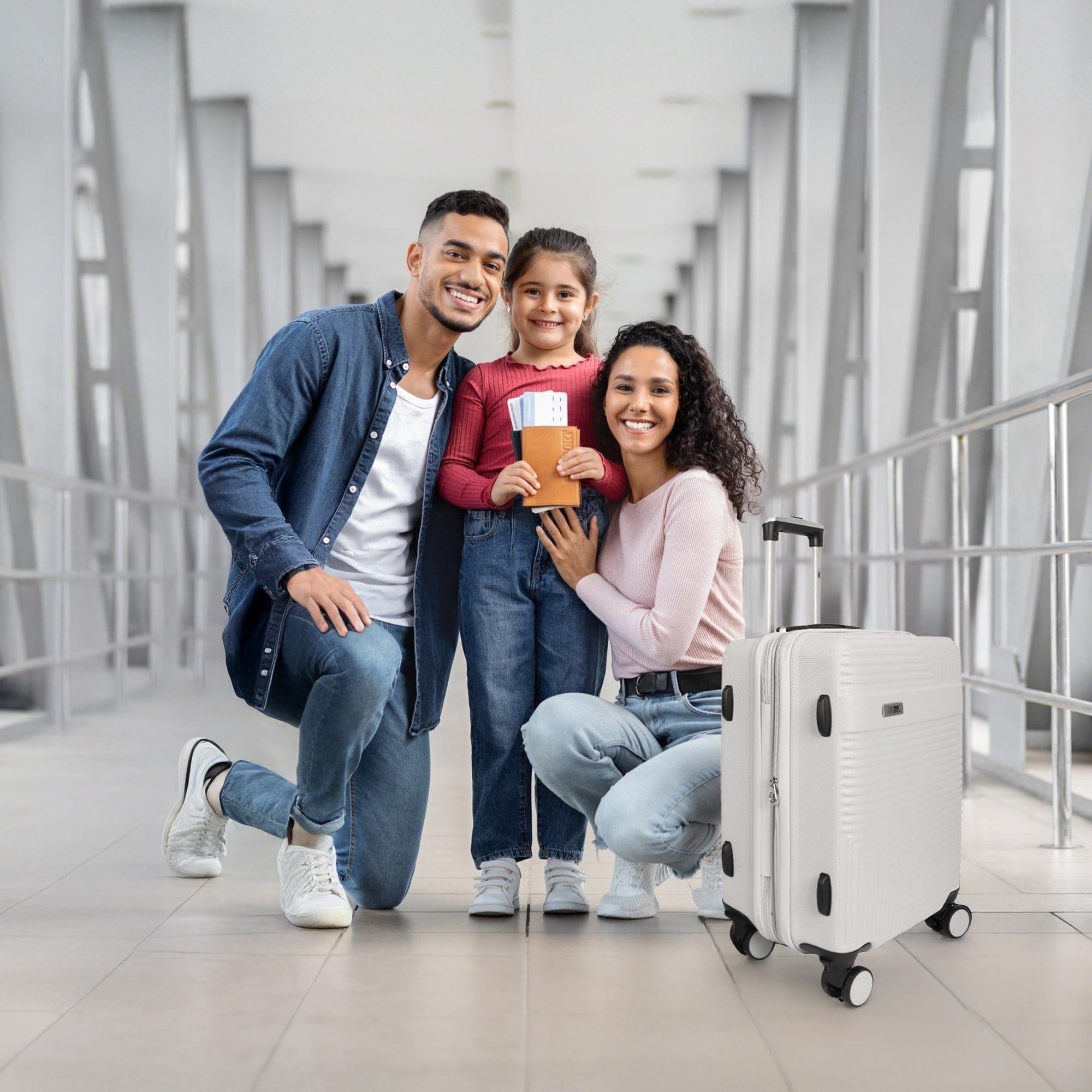 NEW YORK XPRESS WD-588-20" Hardside Carry-On Luggage for Airplane,Hardshell Suitcase with 8 Spinner Wheels