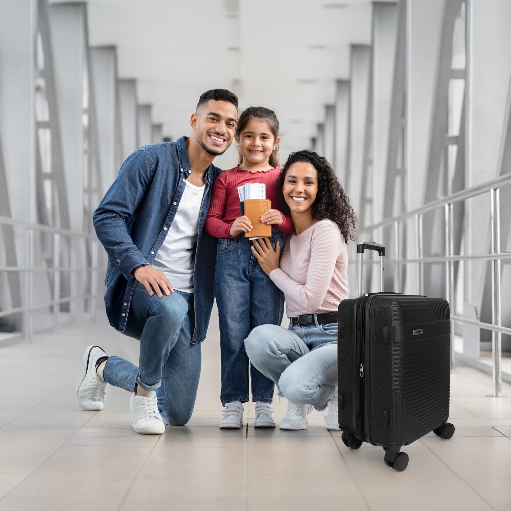 NEW YORK XPRESS WD-588-20" Hardside Carry-On Luggage for Airplane,Hardshell Suitcase with 8 Spinner Wheels