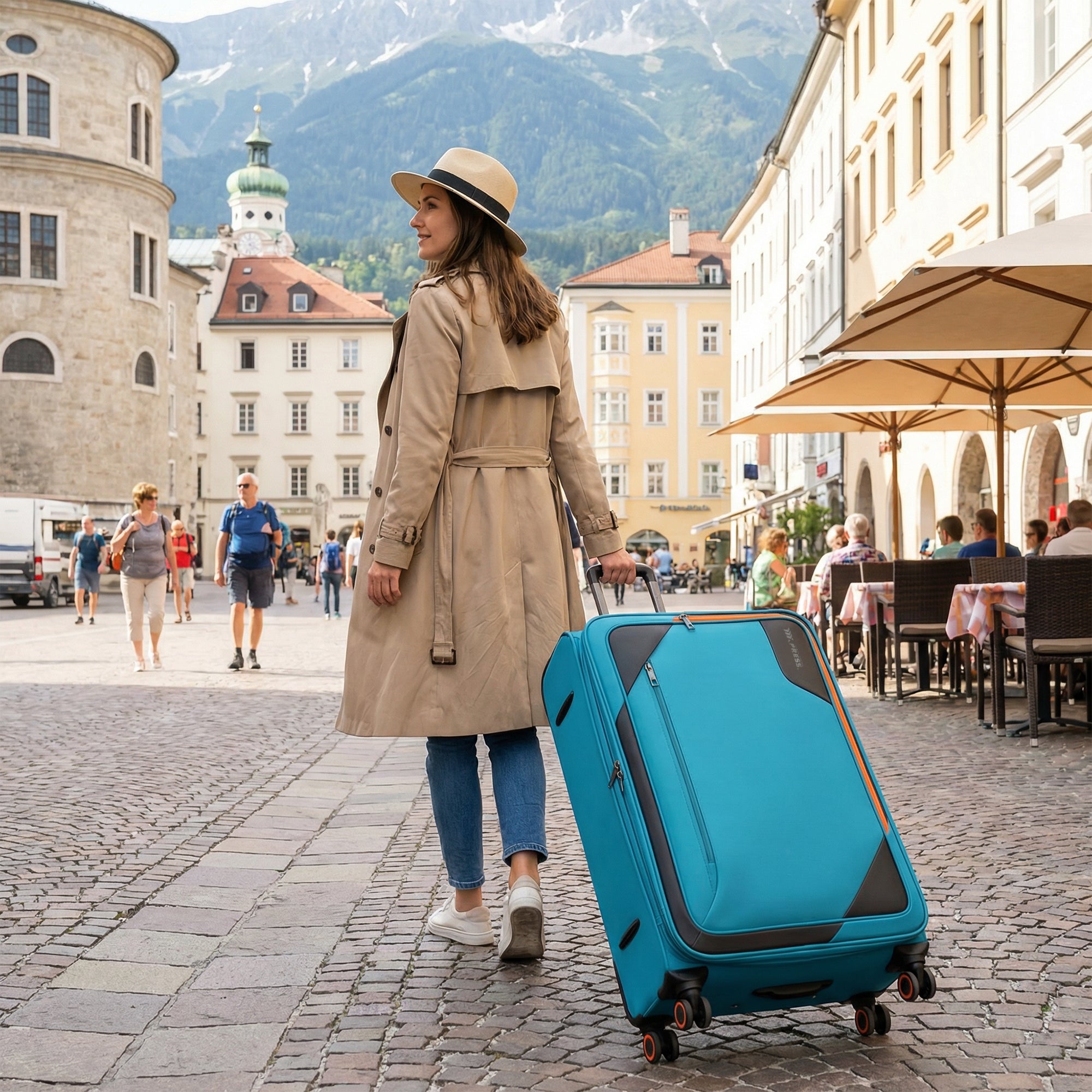 New York XPress WD-8818 Single Suitcase 20''/26''/30'',Softside Suitcase with TSA LOCK,Expandable 20% Luggage with Spinner Wheels,Tear-Resistant