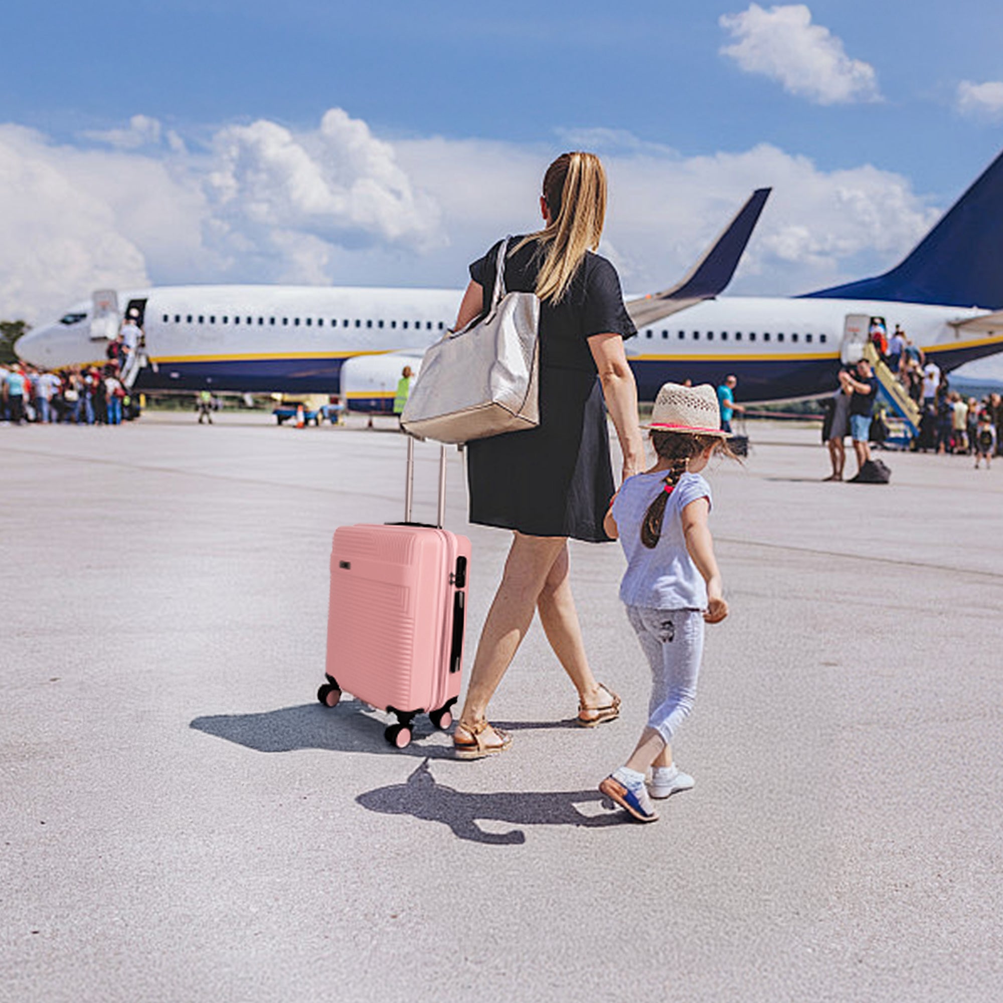 NEW YORK XPRESS WD-588-20" Hardside Carry-On Luggage for Airplane,Hardshell Suitcase with 8 Spinner Wheels