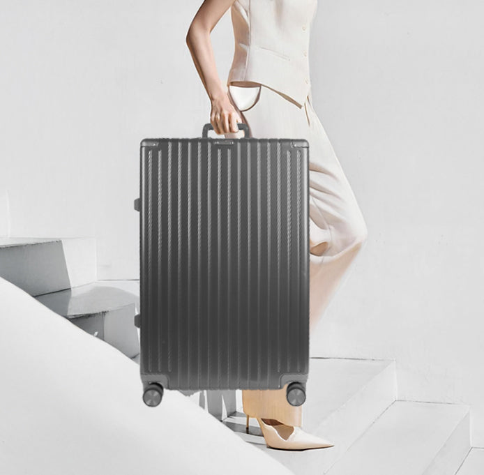 NEW YORK XPRESS Zipperless Luggage AL-12501,20in/30in,Aluminum Frame w/TSA LOCK w/Spinner Wheels