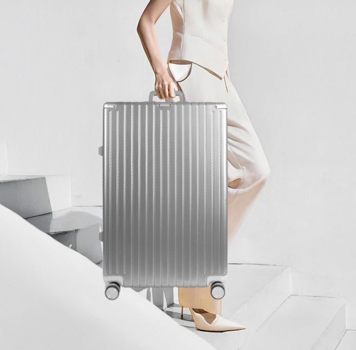 NEW YORK XPRESS Zipperless Luggage AL-12501,20in/30in,Aluminum Frame w/TSA LOCK w/Spinner Wheels