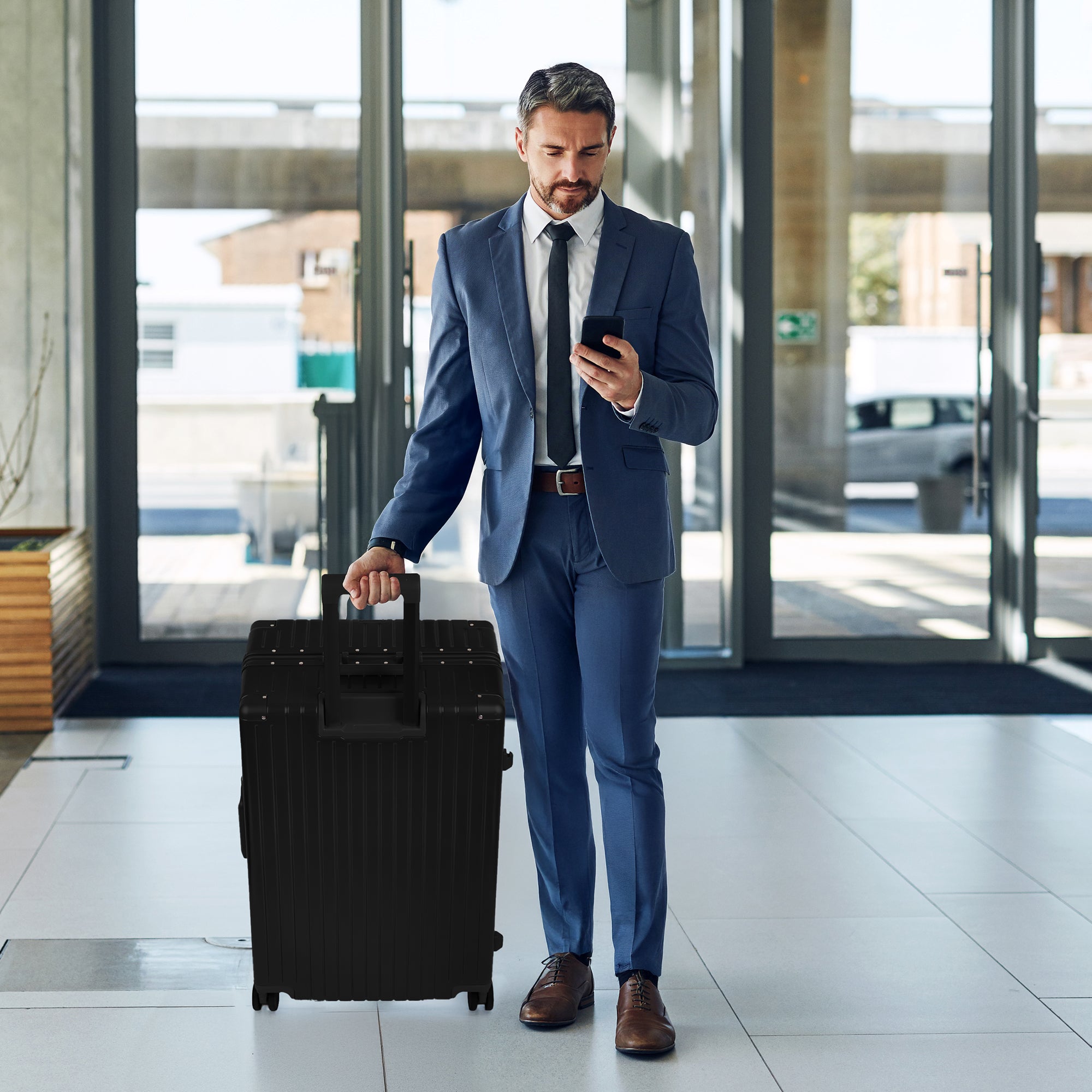 NEW YORK XPRESS Zipperless Luggage AL-12501,20in/30in,Aluminum Frame w/TSA LOCK w/Spinner Wheels