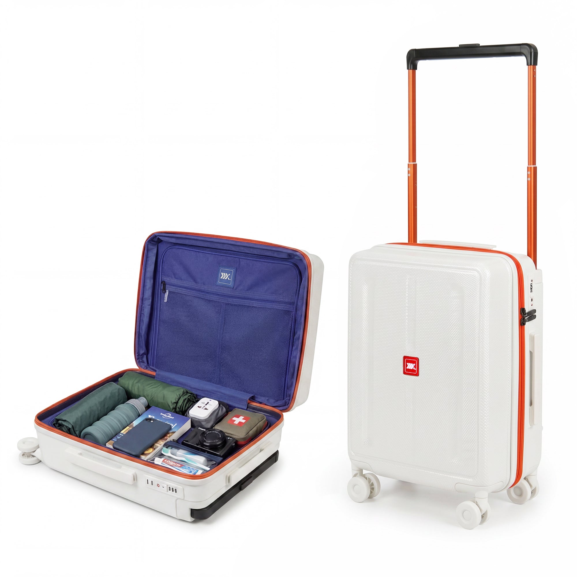 New York XPress LP-13803,3-Piece PC Hardshell Luggage, Expandable 20%, Spinner Wheels, TSA Lock, Wide Handle（20in/26in30in）