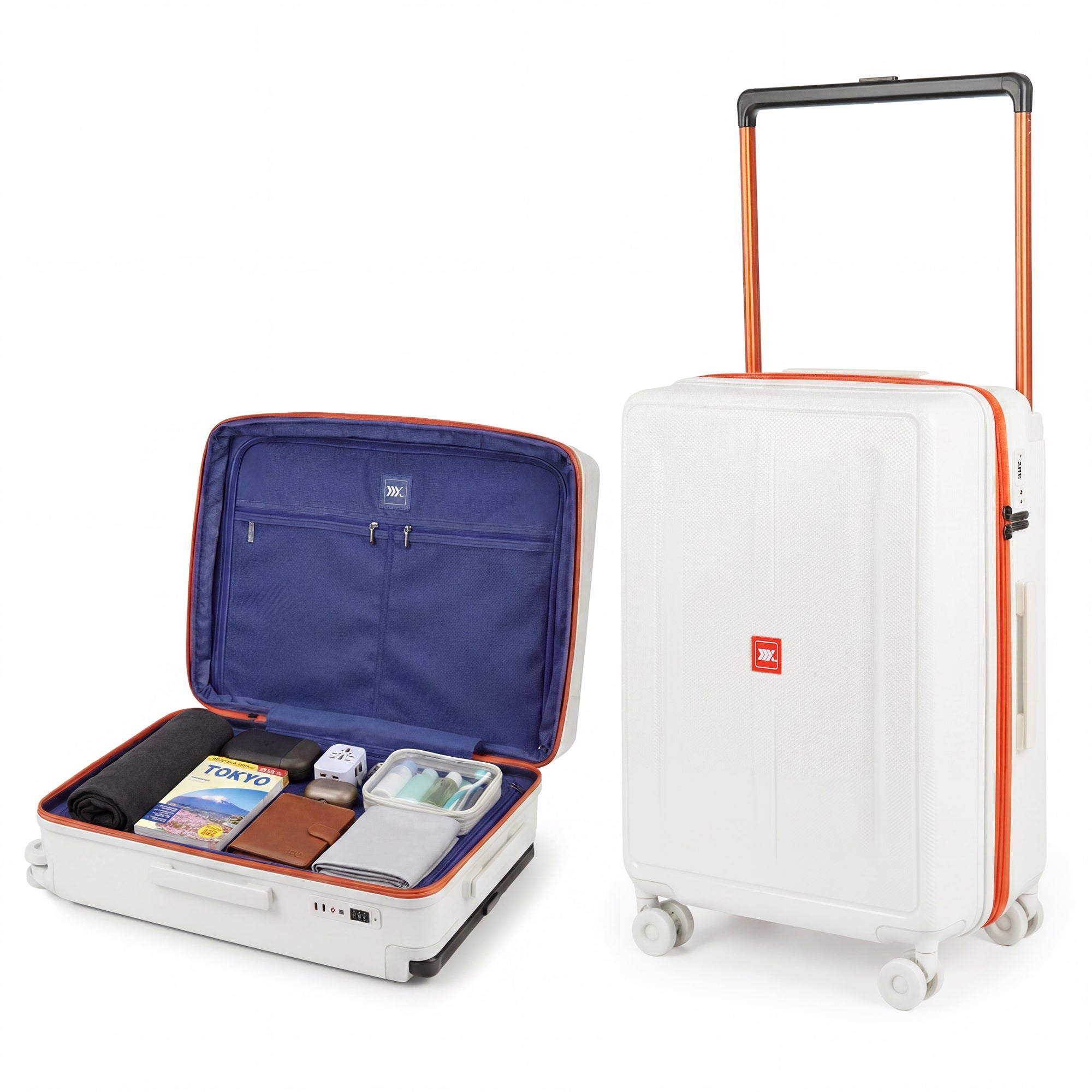 New York XPress LP-13803,3-Piece PC Hardshell Luggage, Expandable 20%, Spinner Wheels, TSA Lock, Wide Handle（20in/26in30in）