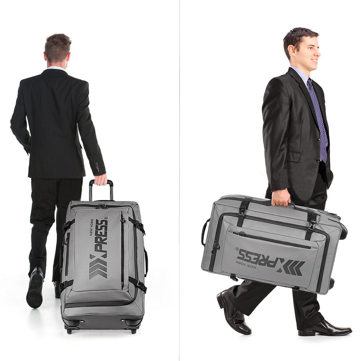 New York XPress TA-069-20'' Rolling Duffle Bag w/Wheels,26in/30in Rolling Duffle Bag w/Handle,Carry on Luggage Travel Duffle Bags for Man Women