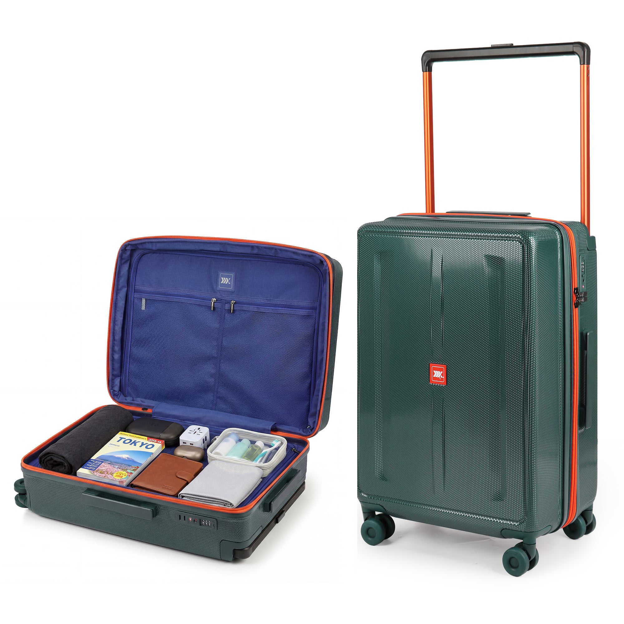 New York XPress LP-13803,3-Piece PC Hardshell Luggage, Expandable 20%, Spinner Wheels, TSA Lock, Wide Handle（20in/26in30in）