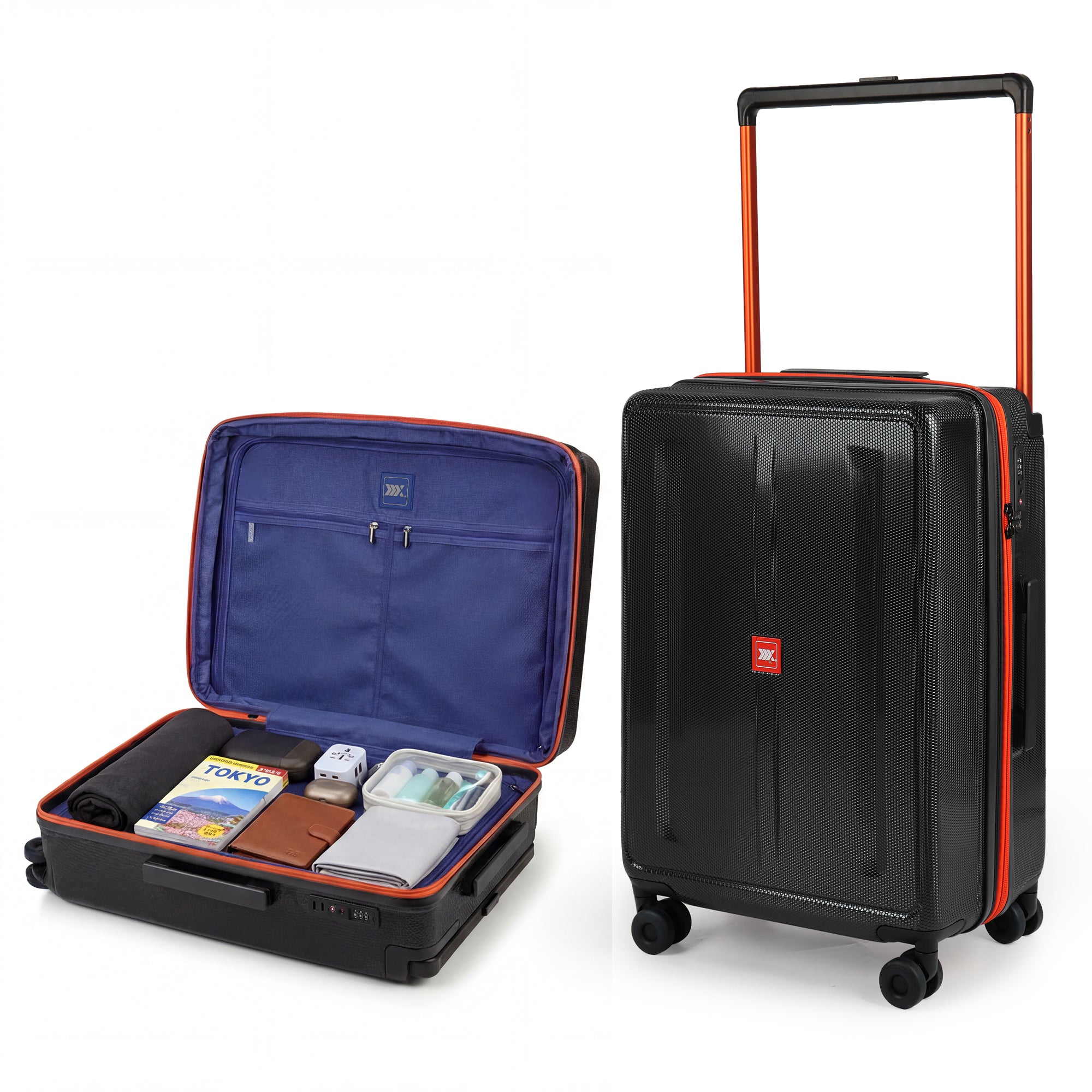 New York XPress LP-13803,3-Piece PC Hardshell Luggage, Expandable 20%, Spinner Wheels, TSA Lock, Wide Handle（20in/26in30in）