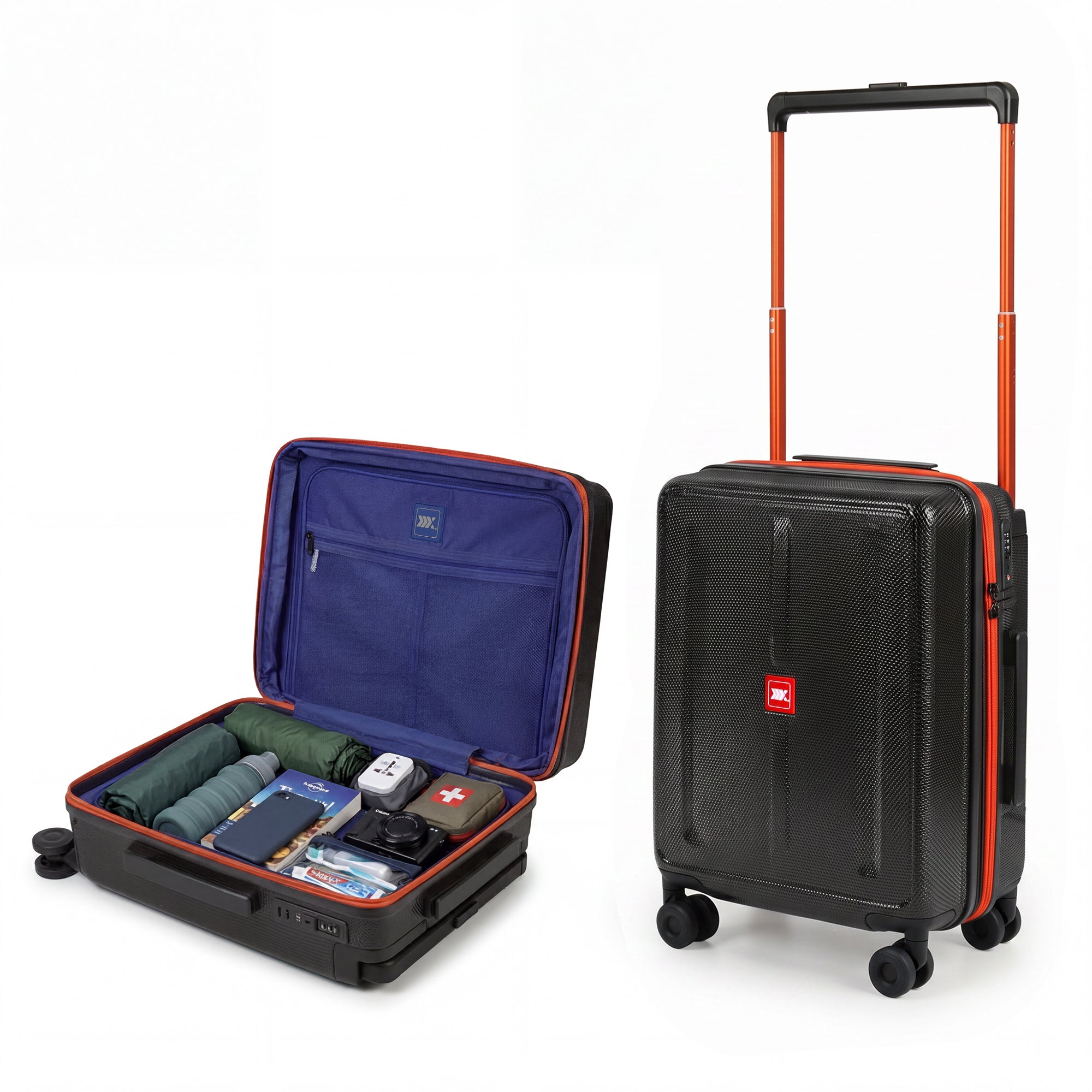New York XPress LP-13803,3-Piece PC Hardshell Luggage, Expandable 20%, Spinner Wheels, TSA Lock, Wide Handle（20in/26in30in）