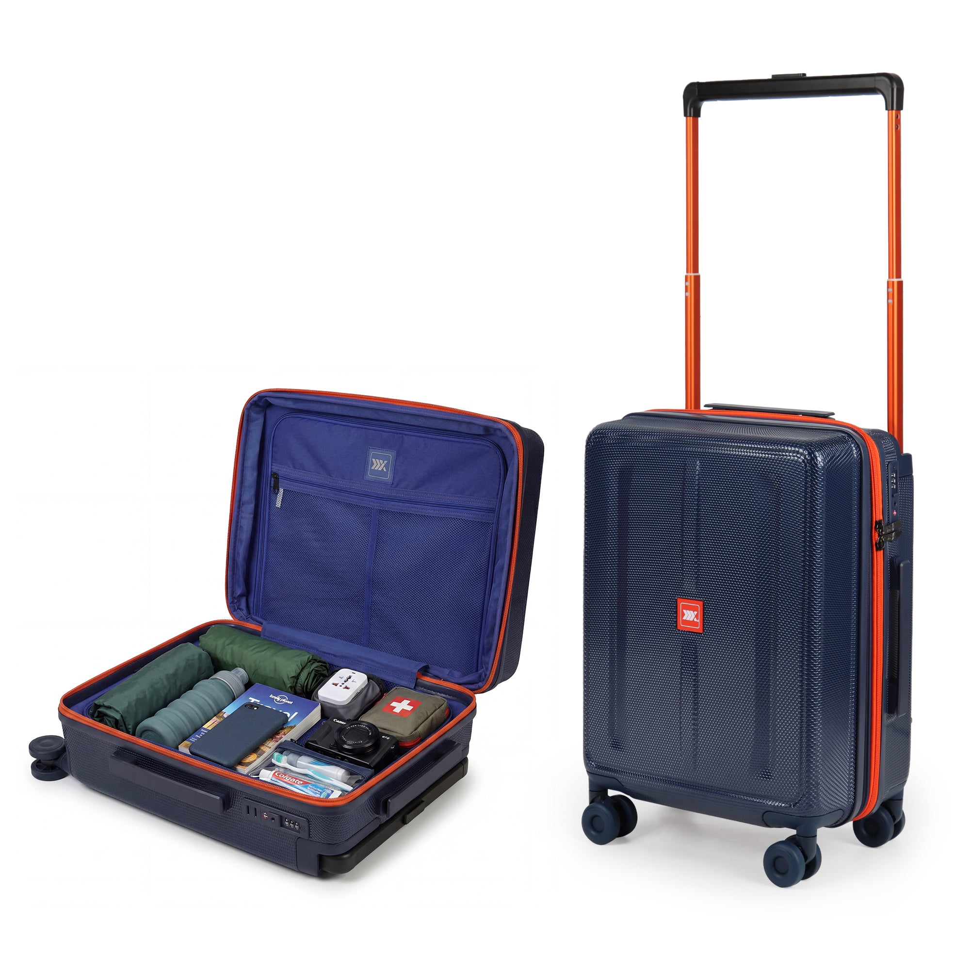 New York XPress LP-13803,3-Piece PC Hardshell Luggage, Expandable 20%, Spinner Wheels, TSA Lock, Wide Handle（20in/26in30in）