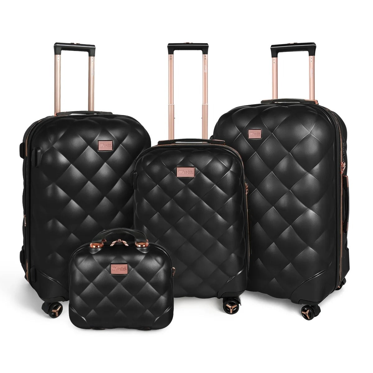 NEW YORK XPRESS  4 Piece, Hard Shell Expandable Luggage Sets(14" Travel Case,20"Carry on Luggage,25" 29" Checked Luggage)Ligthweight Hardside Travel Suitcase Set with Spinner Wheels TSA Lock
