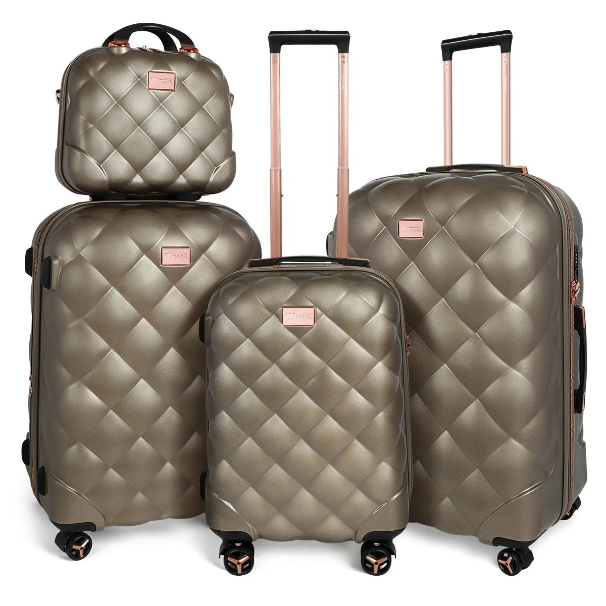 NEW YORK XPRESS  4 Piece, Hard Shell Expandable Luggage Sets(14" Travel Case,20"Carry on Luggage,25" 29" Checked Luggage)Ligthweight Hardside Travel Suitcase Set with Spinner Wheels TSA Lock