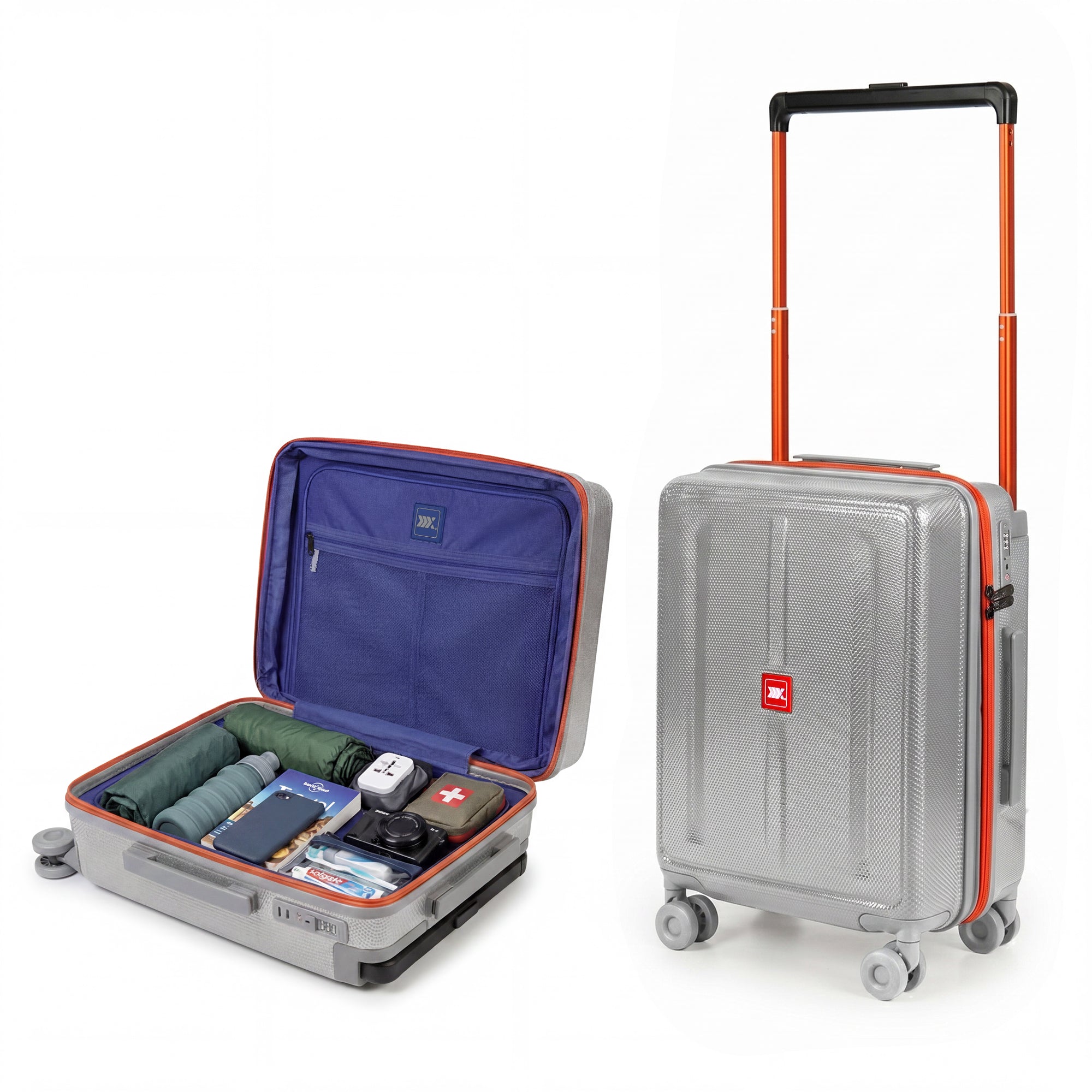 New York XPress LP-13803,3-Piece PC Hardshell Luggage, Expandable 20%, Spinner Wheels, TSA Lock, Wide Handle（20in/26in30in）