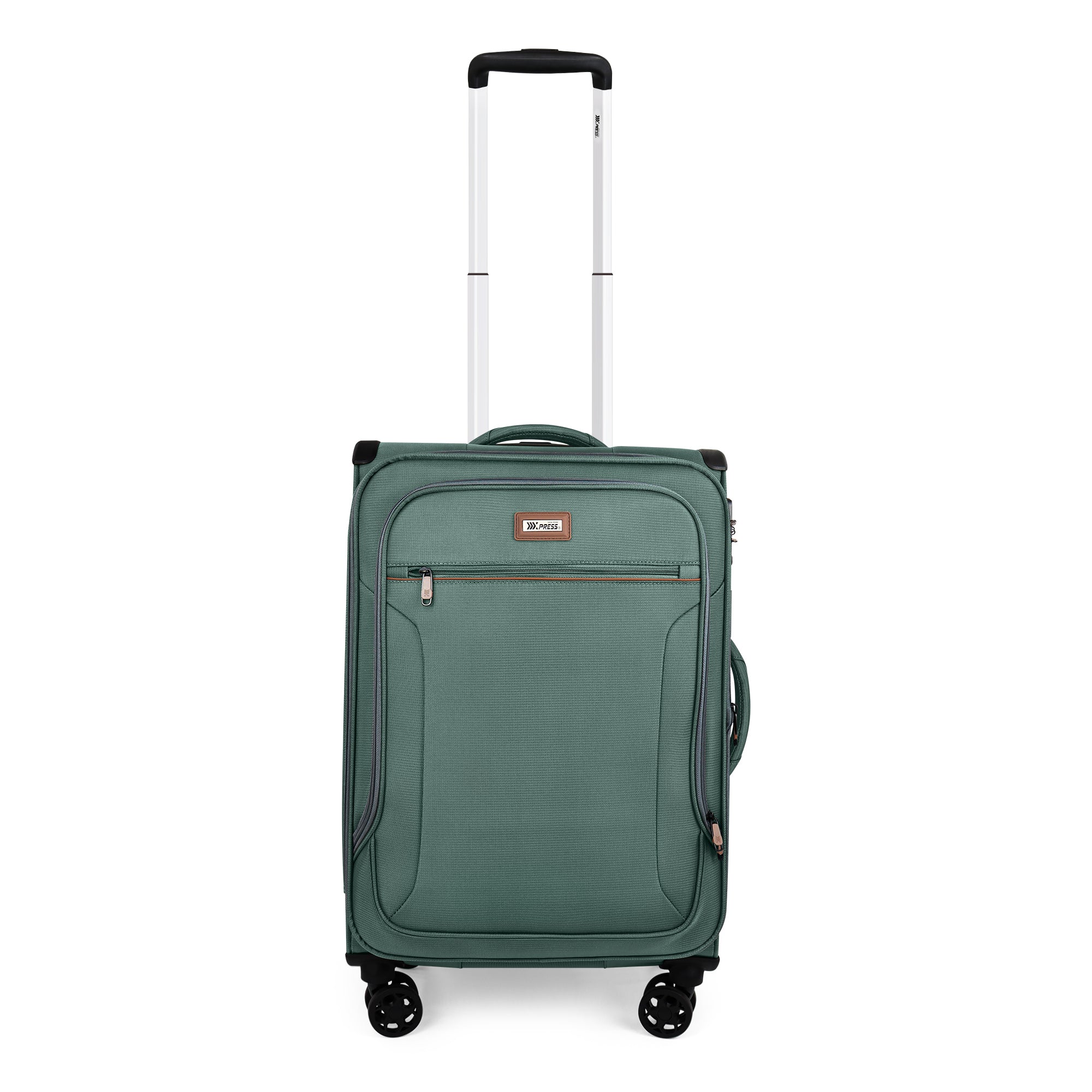 New York XPress XJ-1907,20in/24in/28in-Expandable 20% Luggage-Suitcases with Wheels Hardshell-Softside Luggage-Charcoal Material w/TSA LOCK