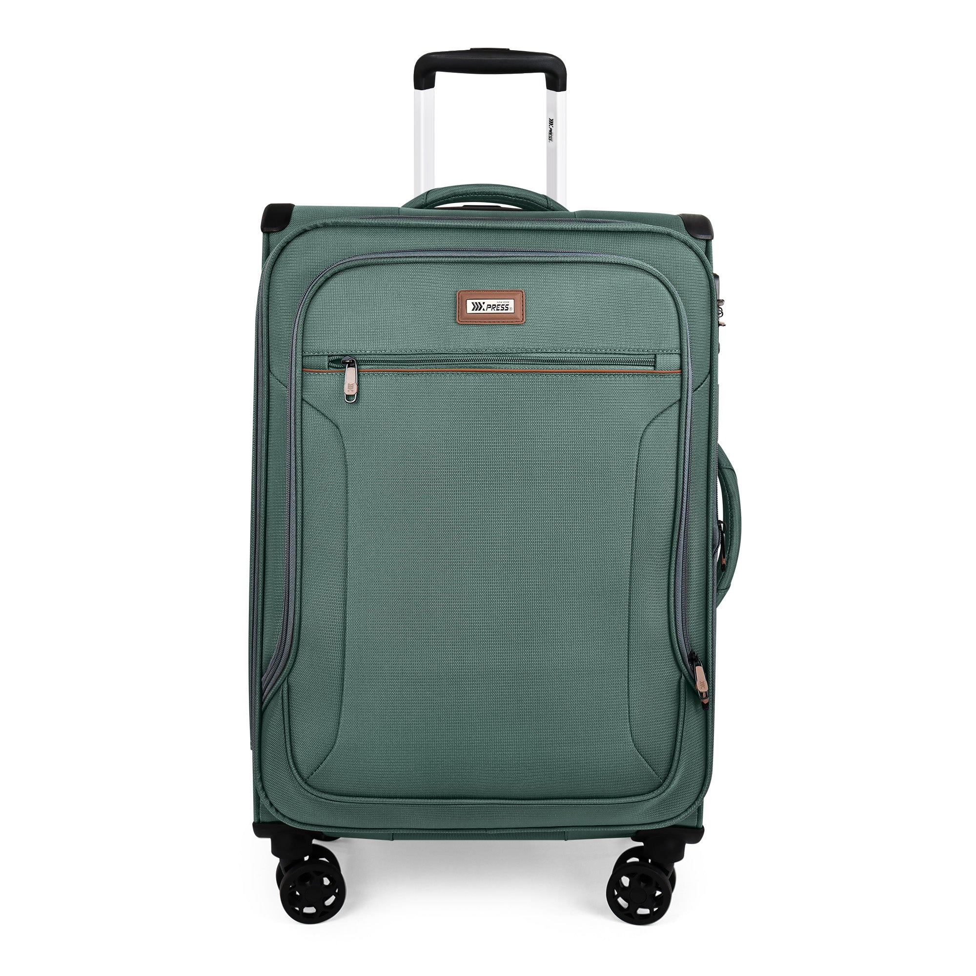 New York XPress XJ-1907,20in/24in/28in-Expandable 20% Luggage-Suitcases with Wheels Hardshell-Softside Luggage-Charcoal Material w/TSA LOCK
