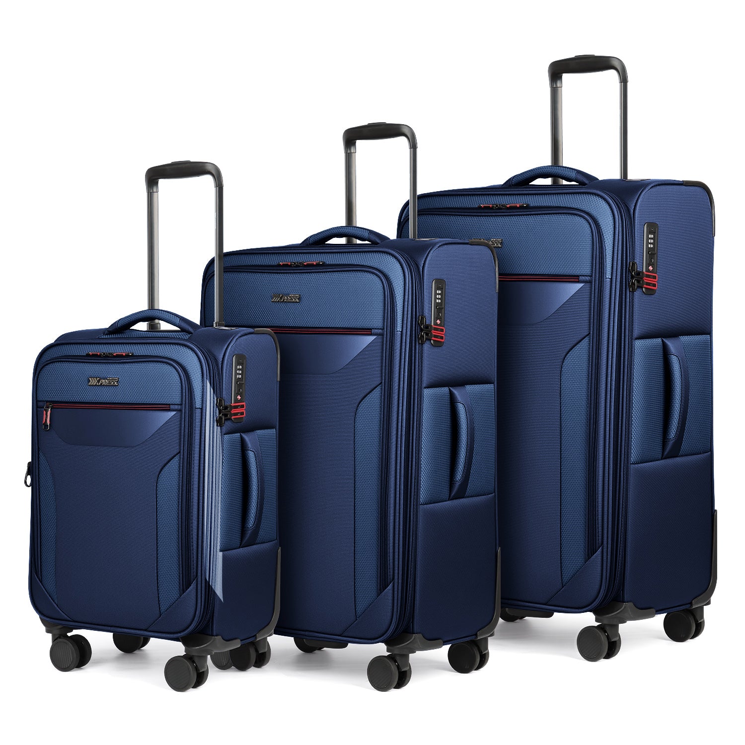 New York XPress WD-8817 3PCS Softside Luggage Set, Expandable Spinner with TSA LOCK, Lightweight Travel Suitcase for Men Women (20/26/30in) ﻿ ﻿