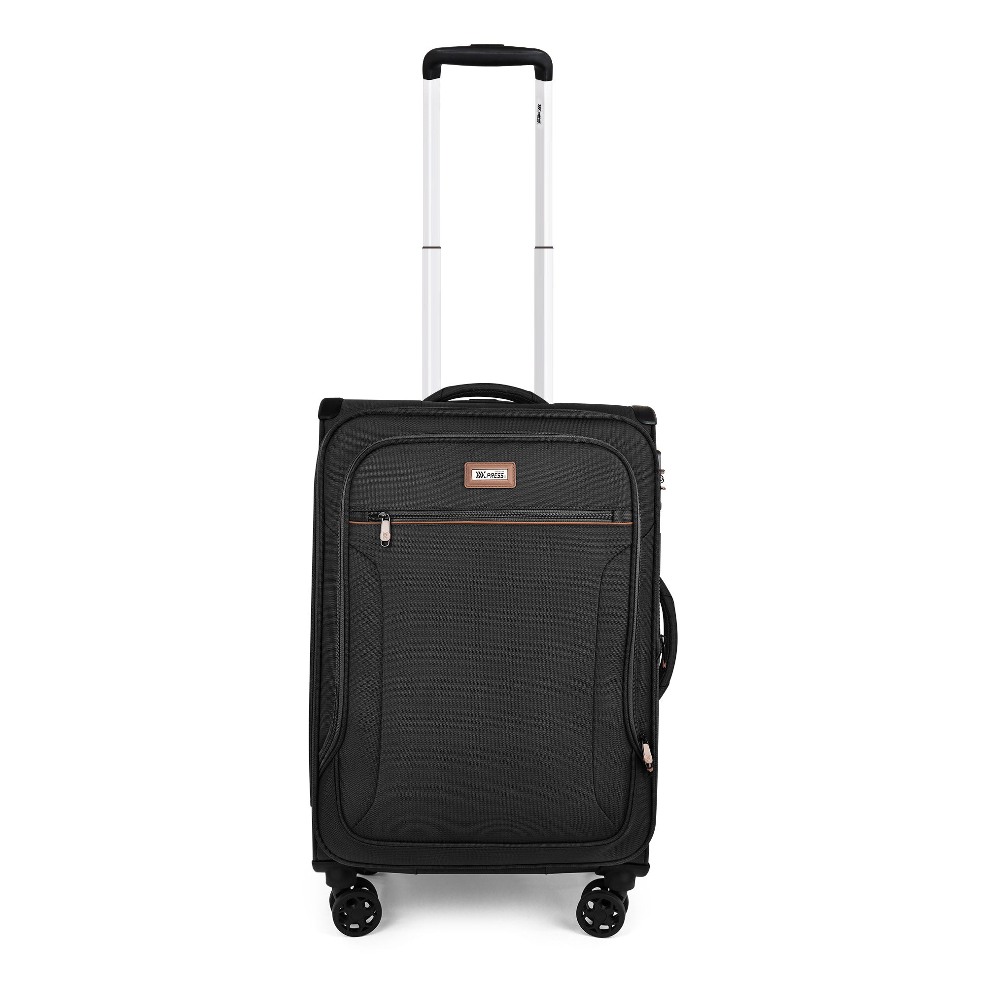 New York XPress XJ-1907,20in/24in/28in-Expandable 20% Luggage-Suitcases with Wheels Hardshell-Softside Luggage-Charcoal Material w/TSA LOCK