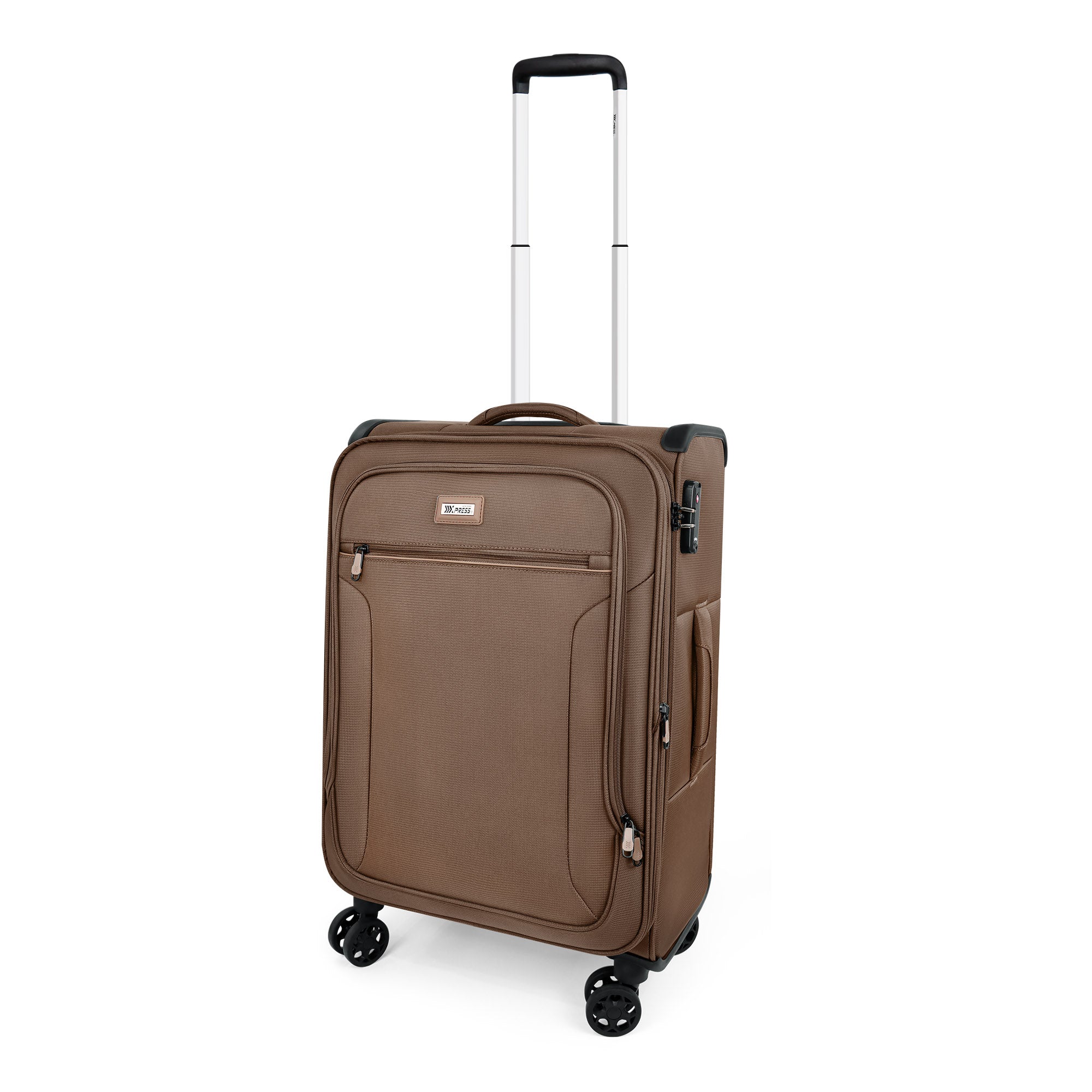 New York XPress XJ-1907,20in/24in/28in-Expandable 20% Luggage-Suitcases with Wheels Hardshell-Softside Luggage-Charcoal Material w/TSA LOCK