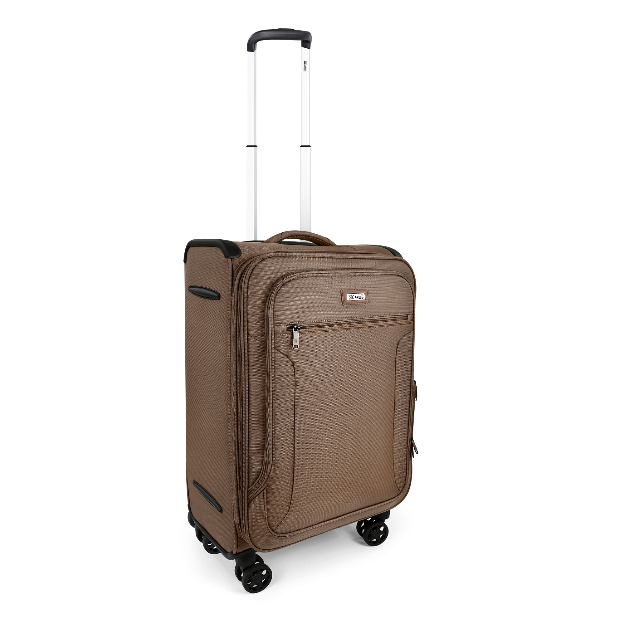 New York XPress XJ-1907,20in/24in/28in-Expandable 20% Luggage-Suitcases with Wheels Hardshell-Softside Luggage-Charcoal Material w/TSA LOCK
