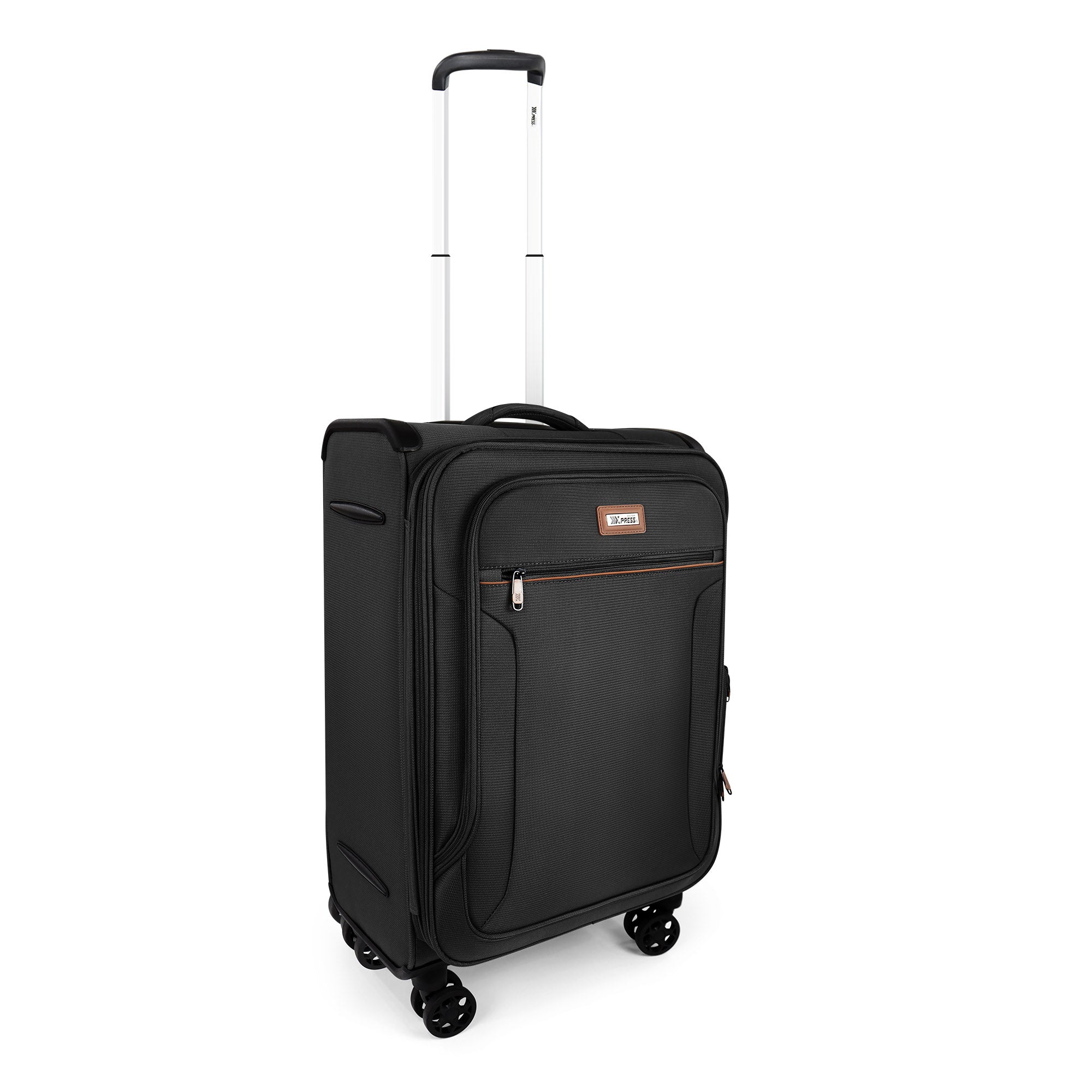 New York XPress XJ-1907,20in/24in/28in-Expandable 20% Luggage-Suitcases with Wheels Hardshell-Softside Luggage-Charcoal Material w/TSA LOCK