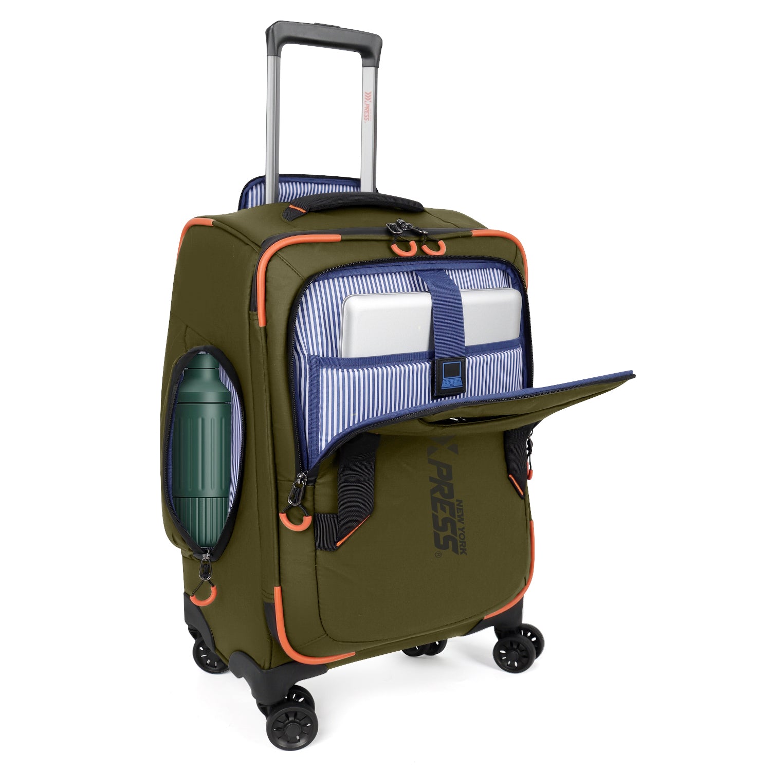 New York XPress TA-8353,20" Luggage, 24in/28in Softside Suitcase w/Double Spinner Wheels, Waterproof,Lightweight Rolling Suitcases for Men/Women