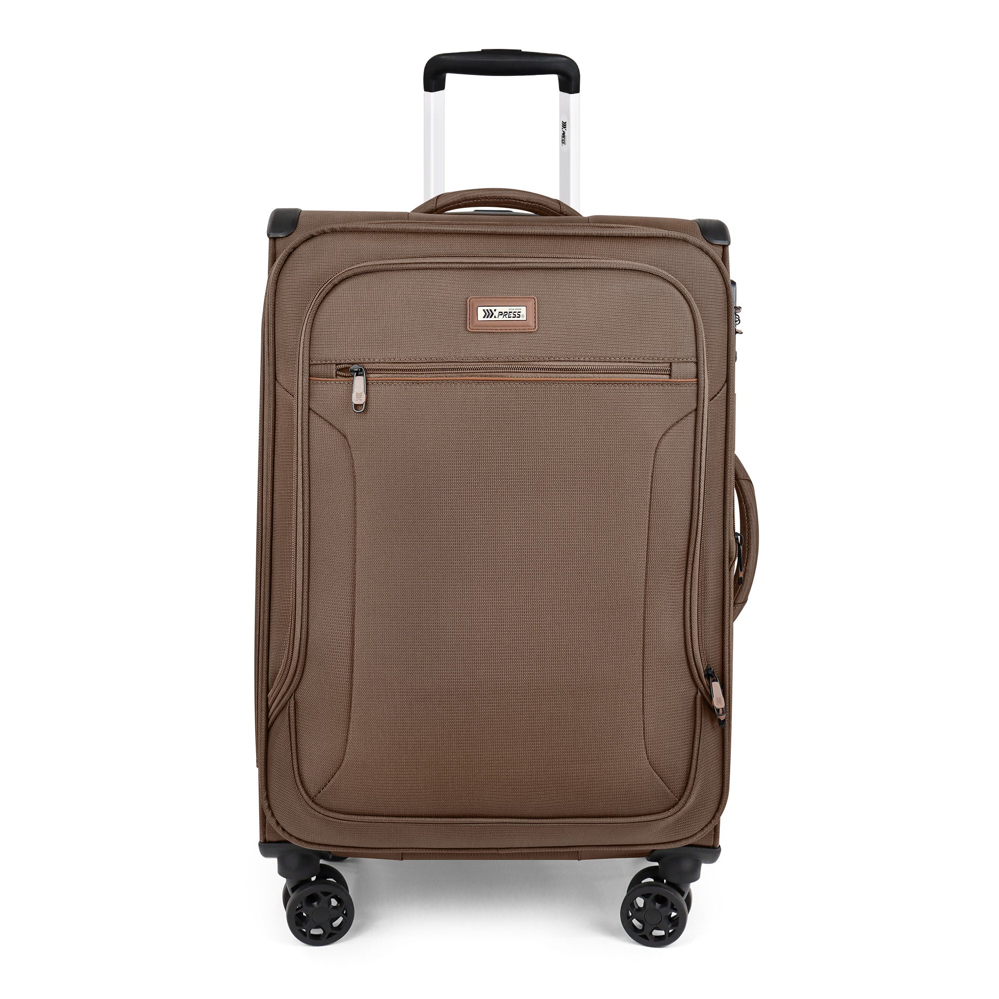 New York XPress XJ-1907,20in/24in/28in-Expandable 20% Luggage-Suitcases with Wheels Hardshell-Softside Luggage-Charcoal Material w/TSA LOCK