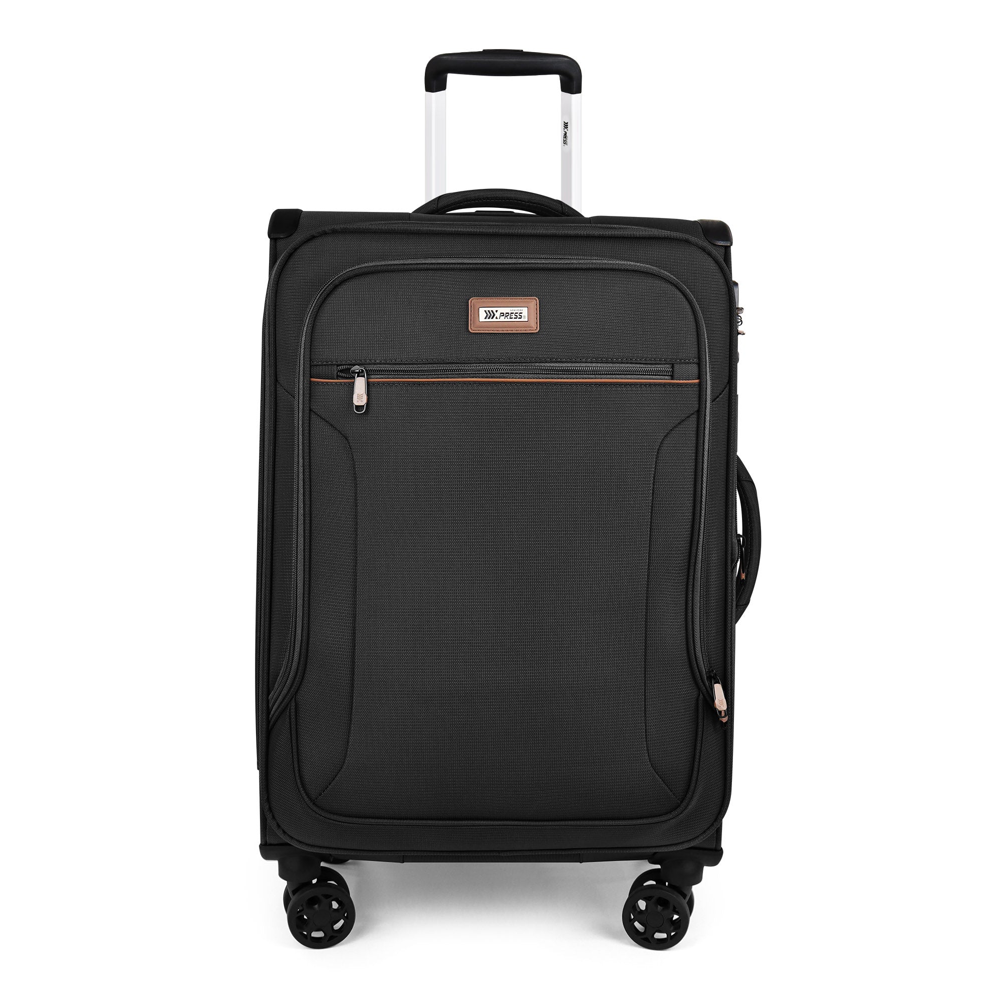 New York XPress XJ-1907,20in/24in/28in-Expandable 20% Luggage-Suitcases with Wheels Hardshell-Softside Luggage-Charcoal Material w/TSA LOCK