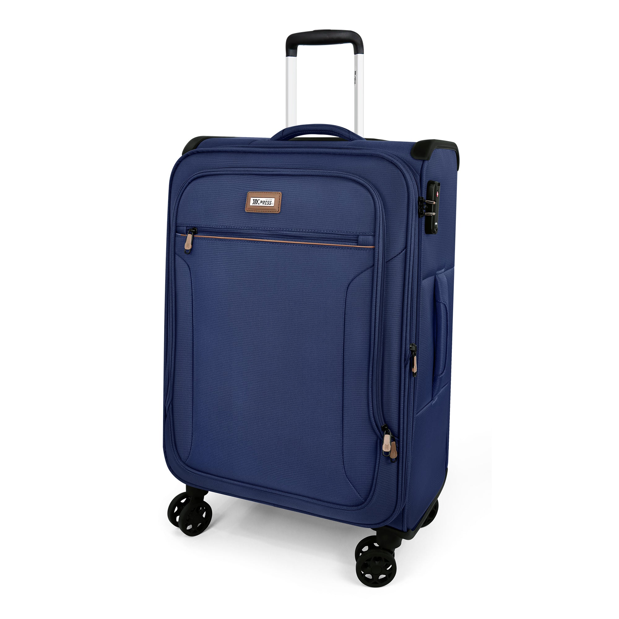 New York XPress XJ-1907,20in/24in/28in-Expandable 20% Luggage-Suitcases with Wheels Hardshell-Softside Luggage-Charcoal Material w/TSA LOCK