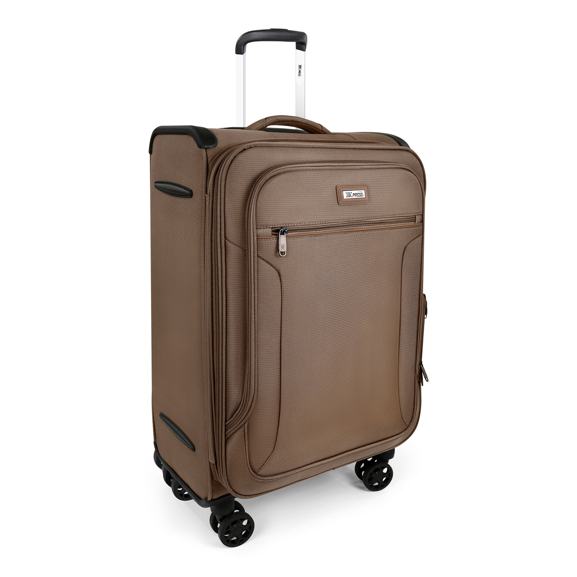 New York XPress XJ-1907,20in/24in/28in-Expandable 20% Luggage-Suitcases with Wheels Hardshell-Softside Luggage-Charcoal Material w/TSA LOCK