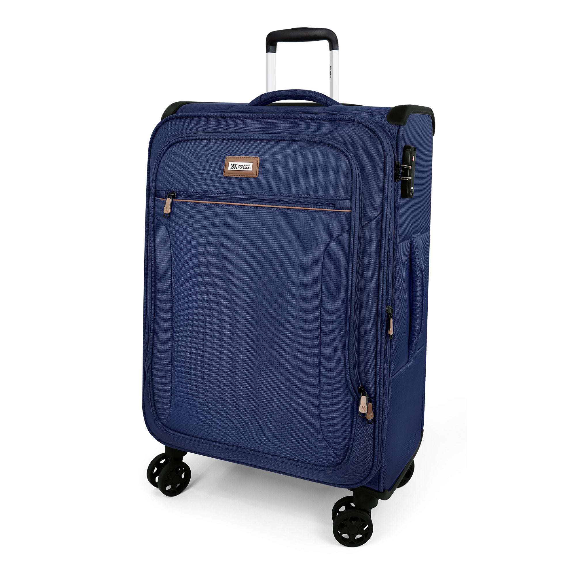 New York XPress XJ-1907,20in/24in/28in-Expandable 20% Luggage-Suitcases with Wheels Hardshell-Softside Luggage-Charcoal Material w/TSA LOCK