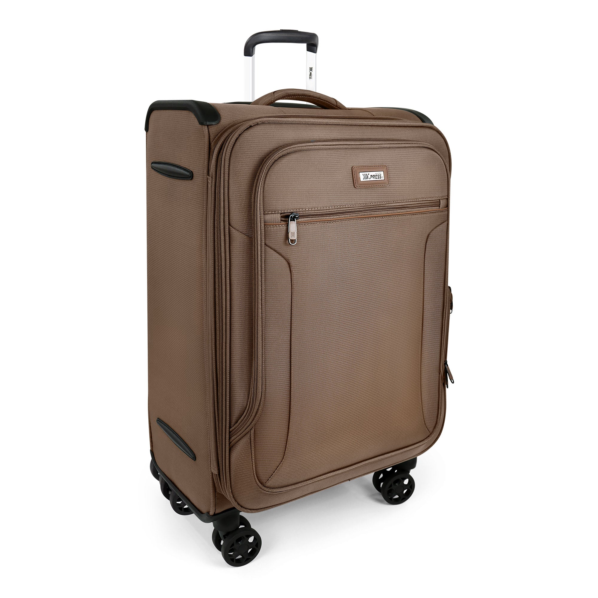 New York XPress XJ-1907,20in/24in/28in-Expandable 20% Luggage-Suitcases with Wheels Hardshell-Softside Luggage-Charcoal Material w/TSA LOCK