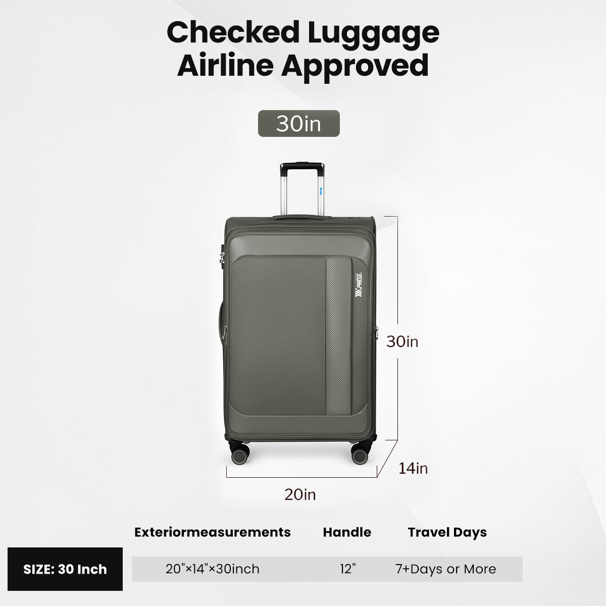 New York XPress 8809 Single Suitcase 20''/26''/30'',Softside Luggage w/Spinner Wheels and TSA LOCK,Lightweight Luggage for Men Women