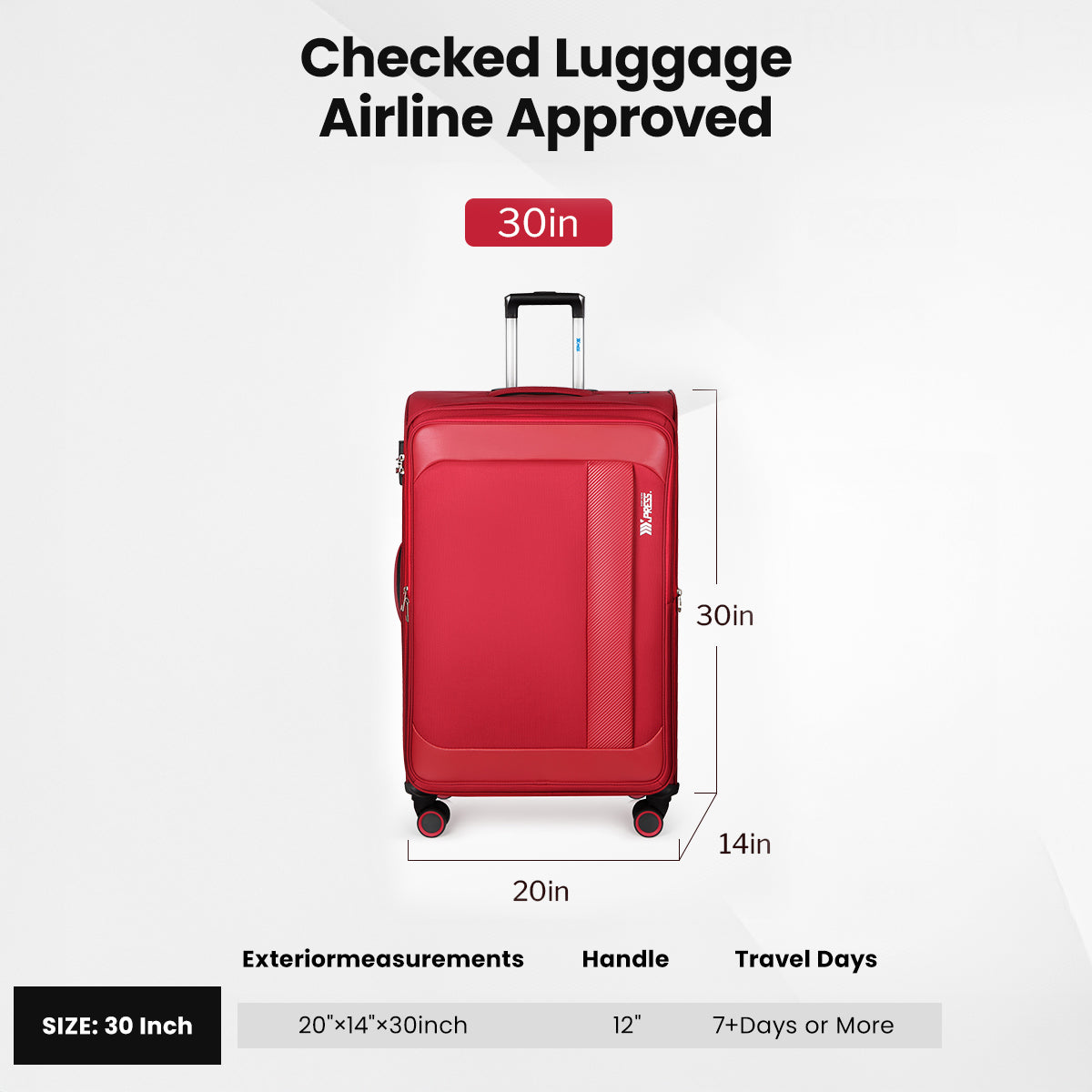 New York XPress 8809 Single Suitcase 20''/26''/30'',Softside Luggage w/Spinner Wheels and TSA LOCK,Lightweight Luggage for Men Women