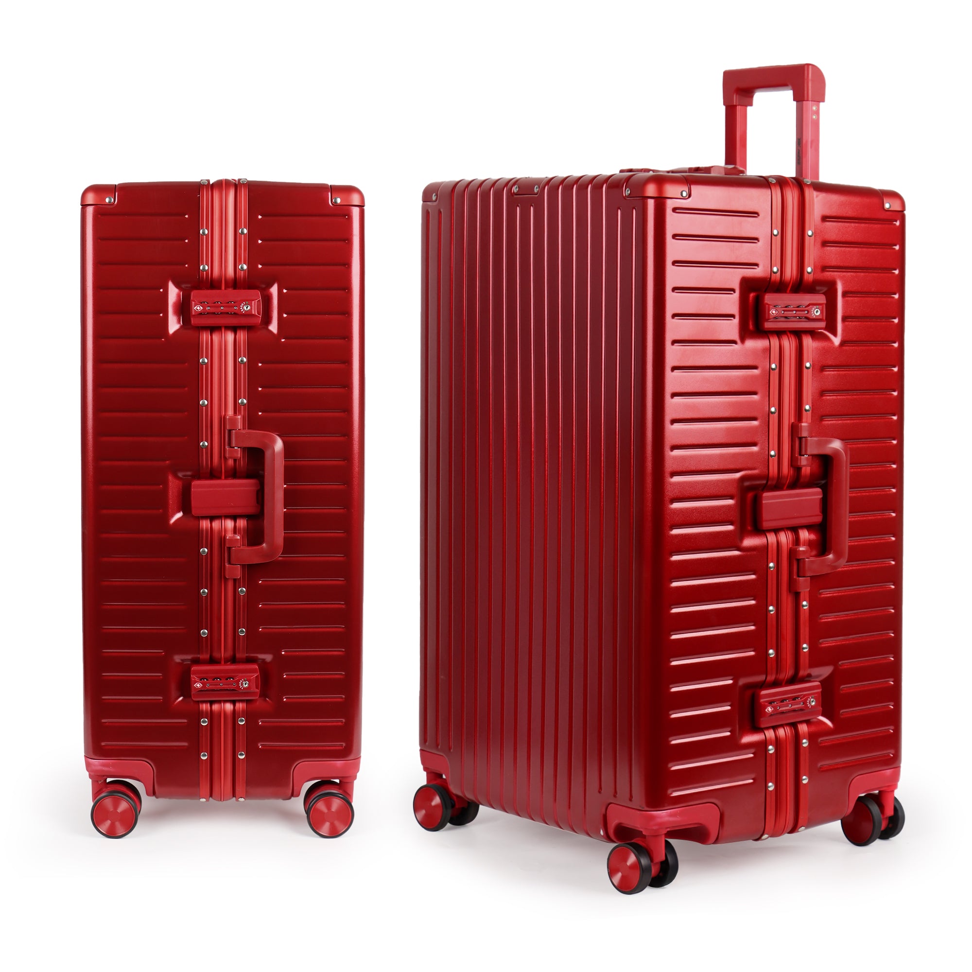 NEW YORK XPRESS Zipperless Luggage AL-12501,20in/30in,Aluminum Frame w/TSA LOCK w/Spinner Wheels