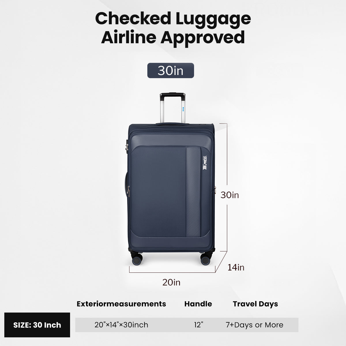 New York XPress 8809 Single Suitcase 20''/26''/30'',Softside Luggage w/Spinner Wheels and TSA LOCK,Lightweight Luggage for Men Women