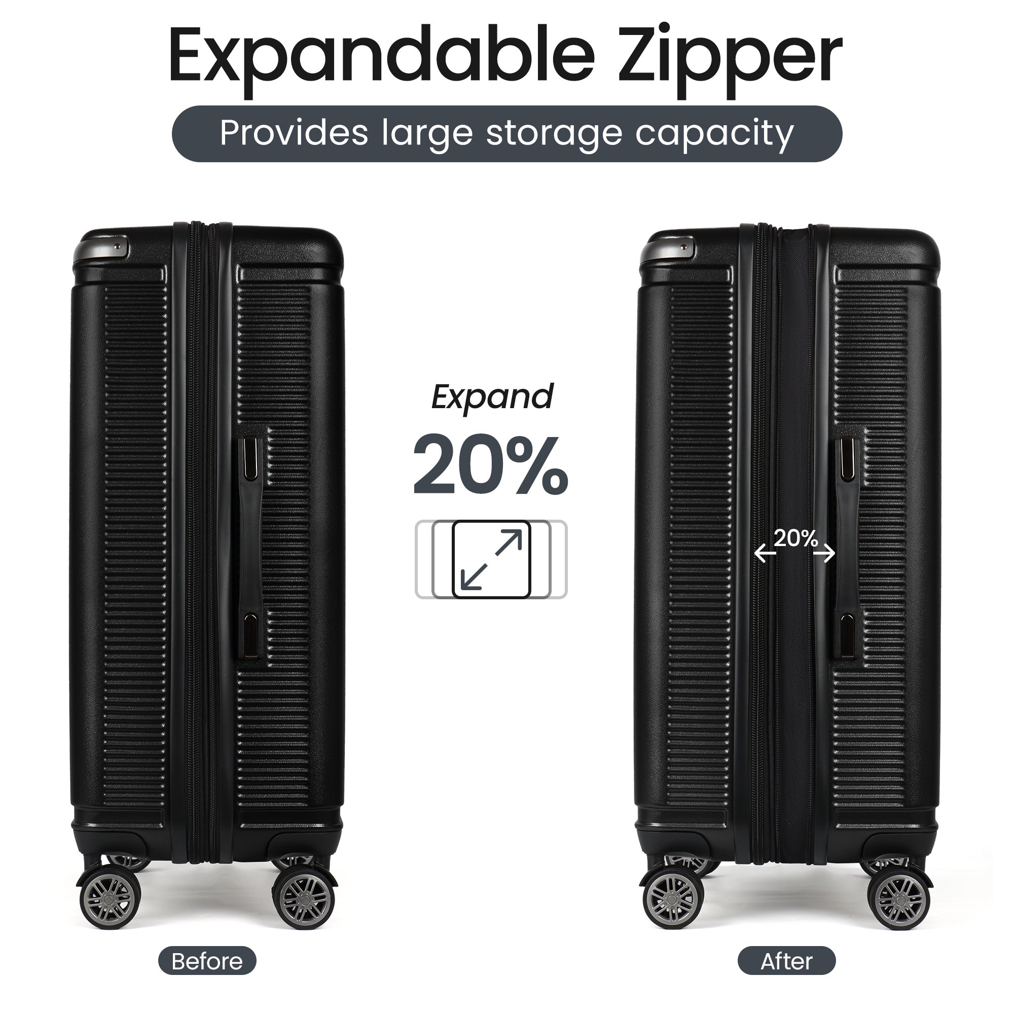 New York XPress WD577,Single Suitcase 20/26/30in Hardshell Luggage, TSA LOCK, w/Spinner Wheels,Expandable 20%, Lightweight Rolling Suitcase