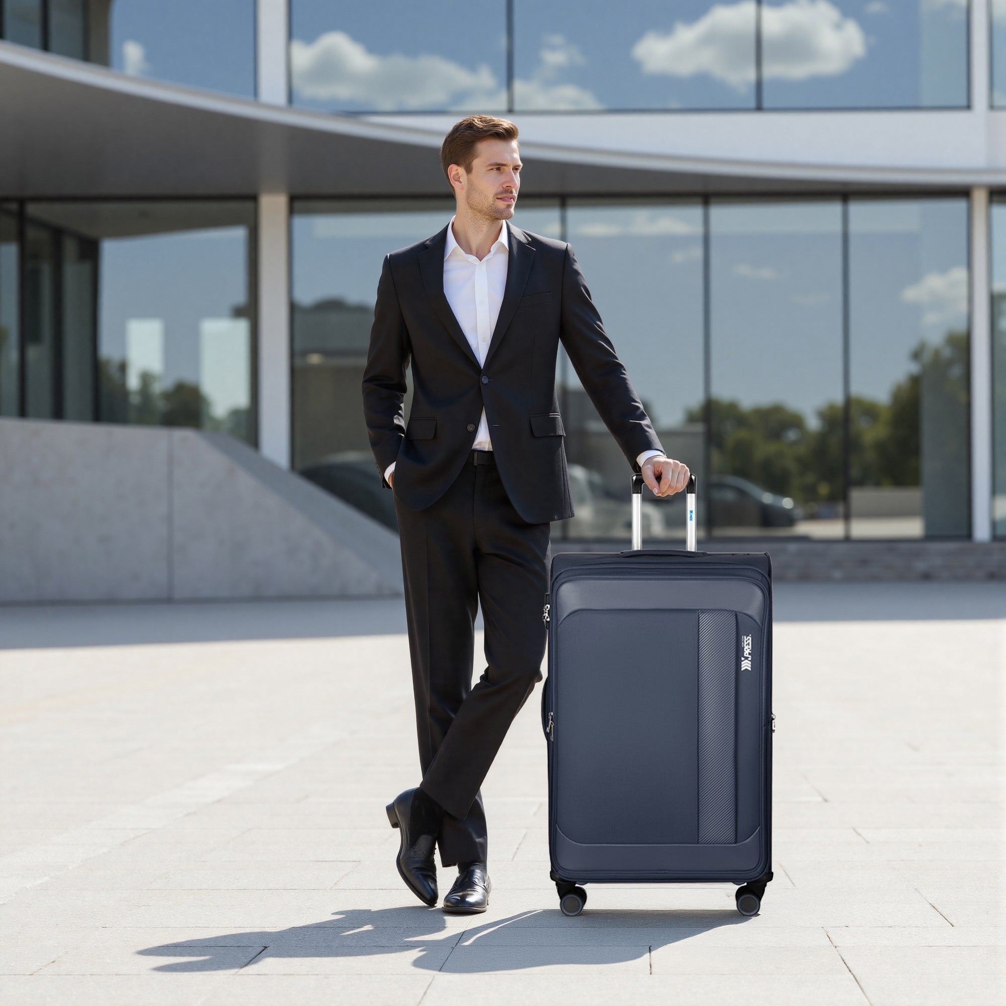 New York XPress 8809 Single Suitcase 20''/26''/30'',Softside Luggage w/Spinner Wheels and TSA LOCK,Lightweight Luggage for Men Women
