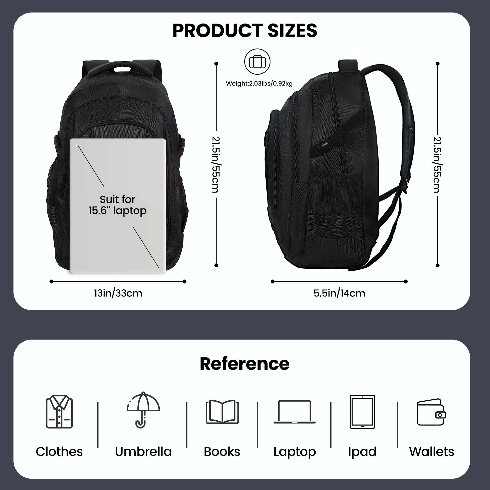 New York XPress 8160 Laptop Backpack for Men Women with 45 Liters Large Capacity,15.6 inch Laptop Computer Bag Travel Backpack,Water Resistant