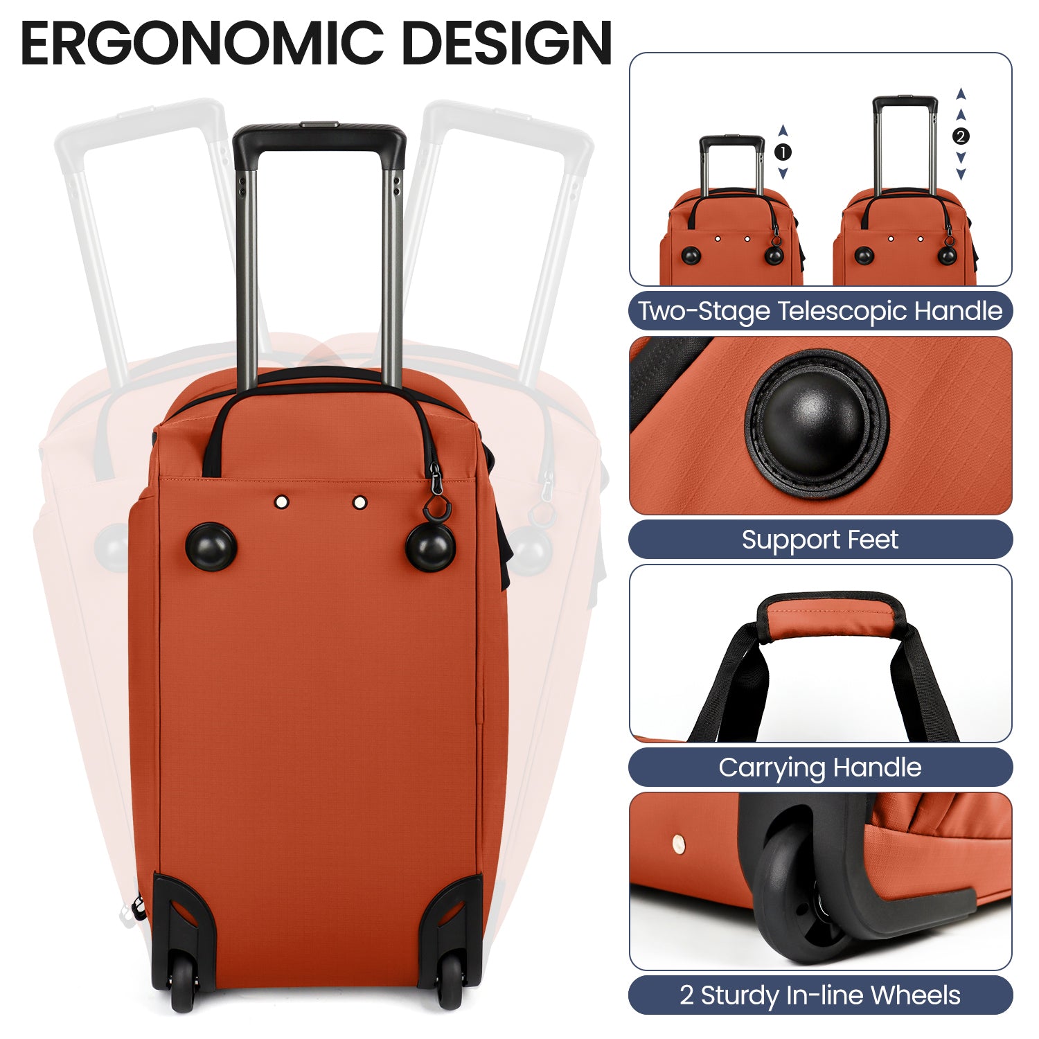New York XPress GB-161, 2 in 1 Rolling Garment Bag with Wheels,Overnight Bags with Wheels,Rolling Duffle Bag w/Shoes Compartment