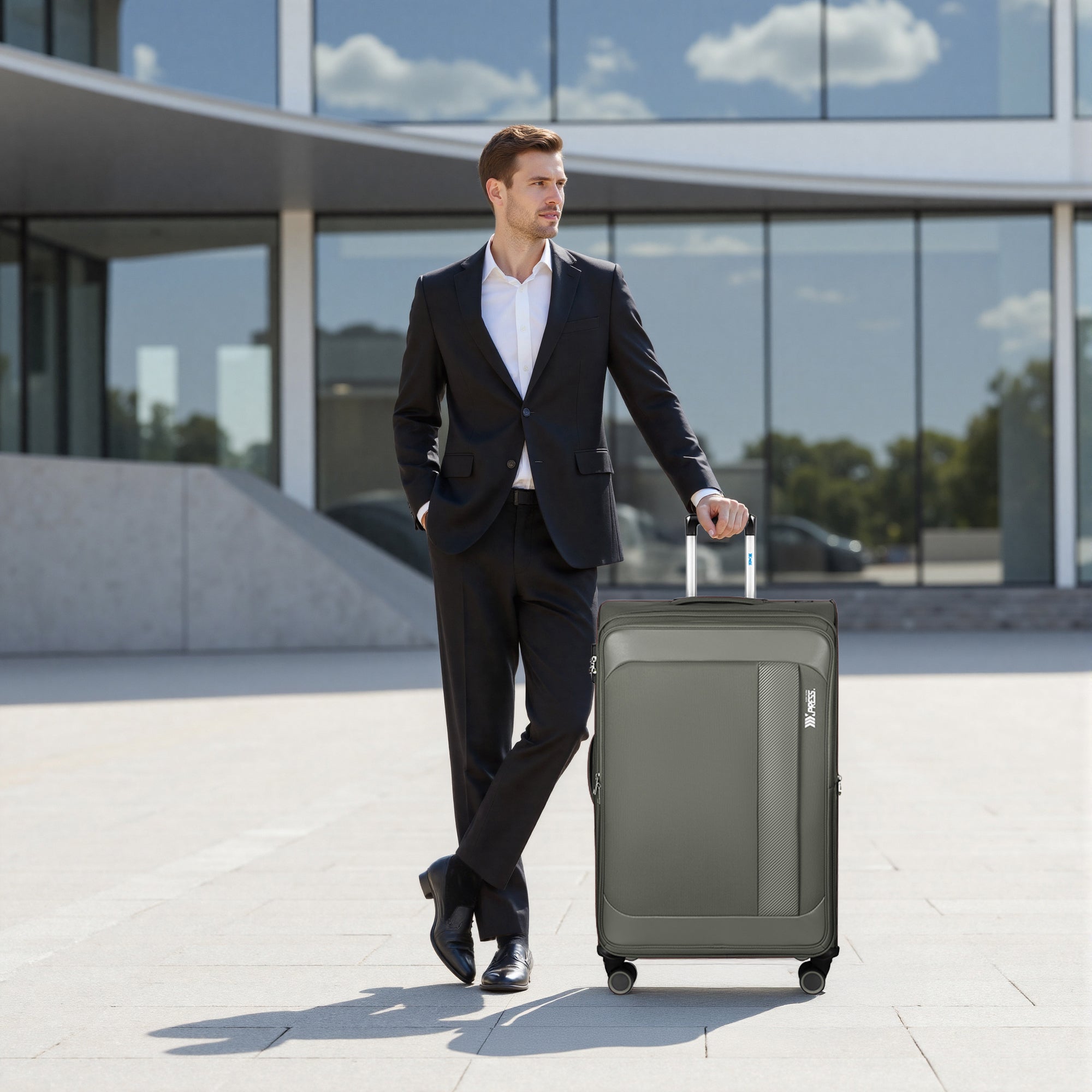 New York XPress 8809 Single Suitcase 20''/26''/30'',Softside Luggage w/Spinner Wheels and TSA LOCK,Lightweight Luggage for Men Women