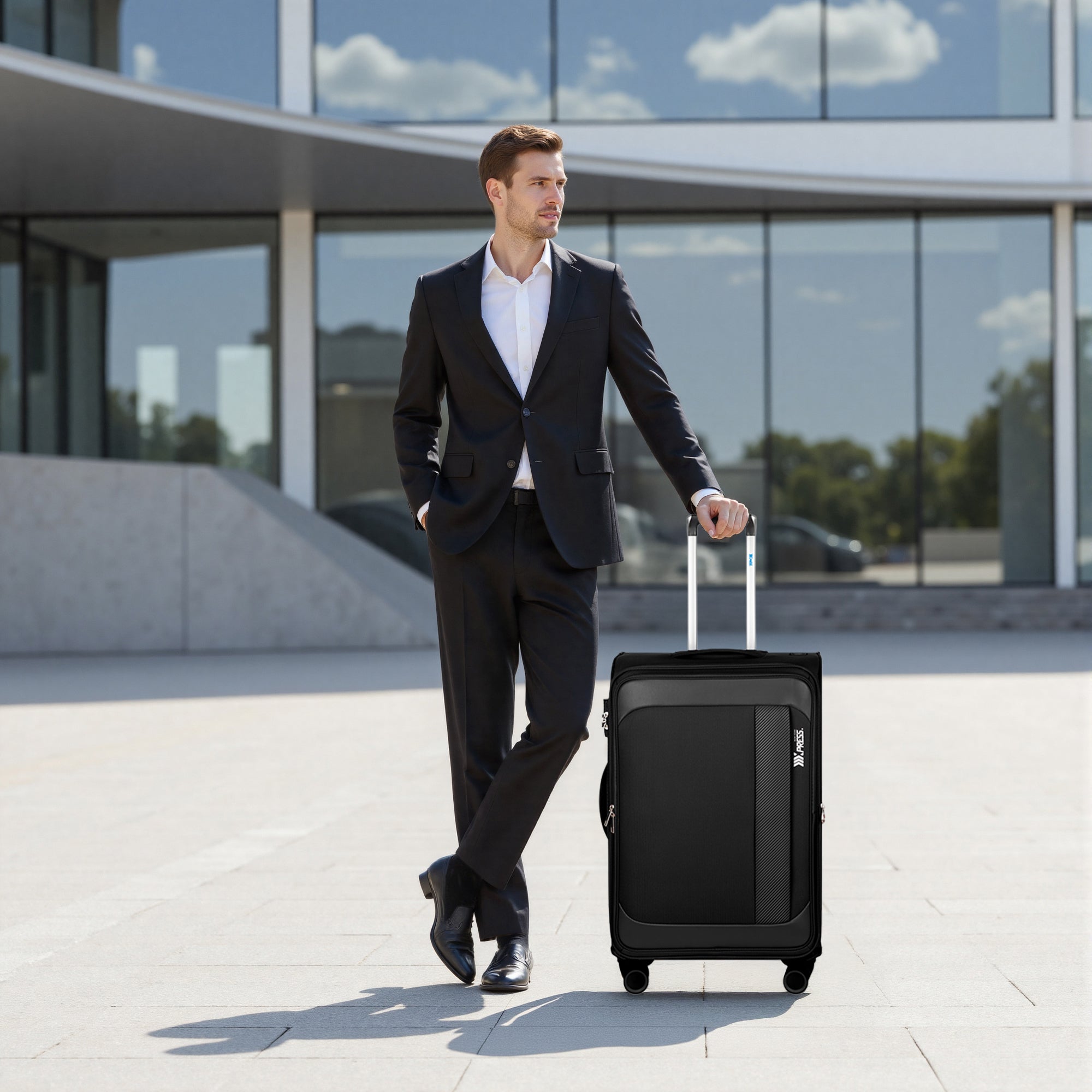 New York XPress 8809 Single Suitcase 20''/26''/30'',Softside Luggage w/Spinner Wheels and TSA LOCK,Lightweight Luggage for Men Women