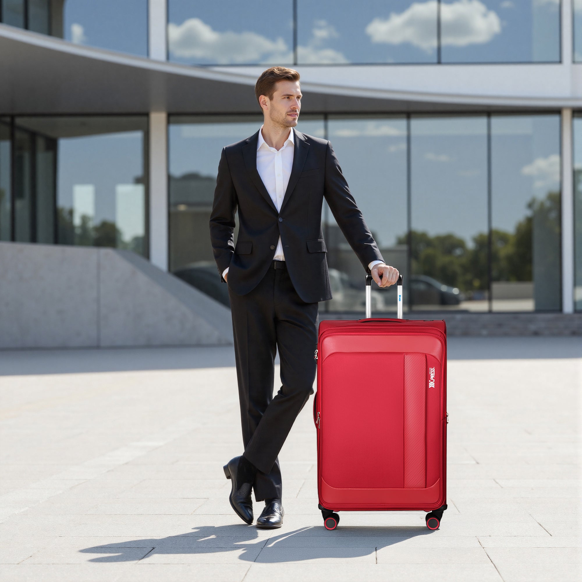 New York XPress 8809 Single Suitcase 20''/26''/30'',Softside Luggage w/Spinner Wheels and TSA LOCK,Lightweight Luggage for Men Women