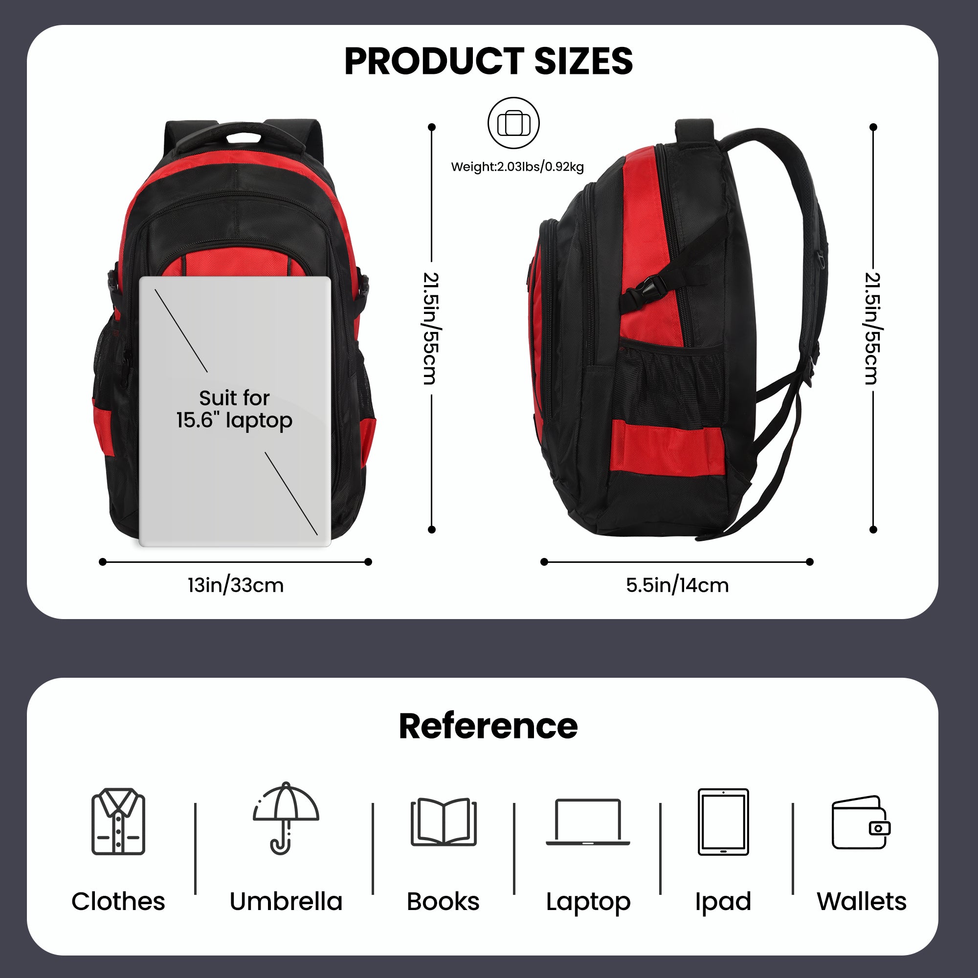 New York XPress 8160 Laptop Backpack for Men Women with 45 Liters Large Capacity,15.6 inch Laptop Computer Bag Travel Backpack,Water Resistant